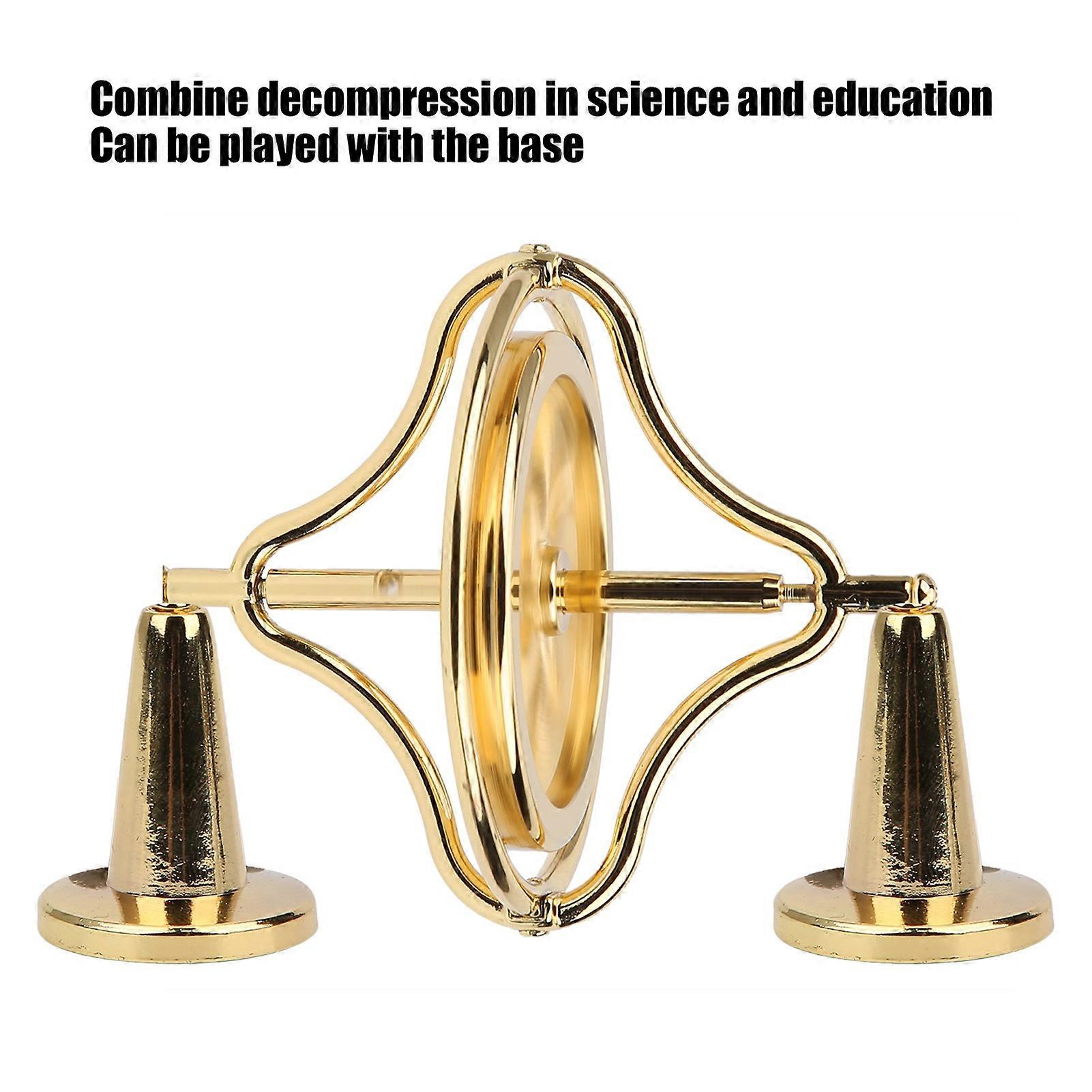 Alloy Finger Gyroscope Stress Relief Decompression Toy Anti-Gravity Fingertip Gyro for Adults (Gold)