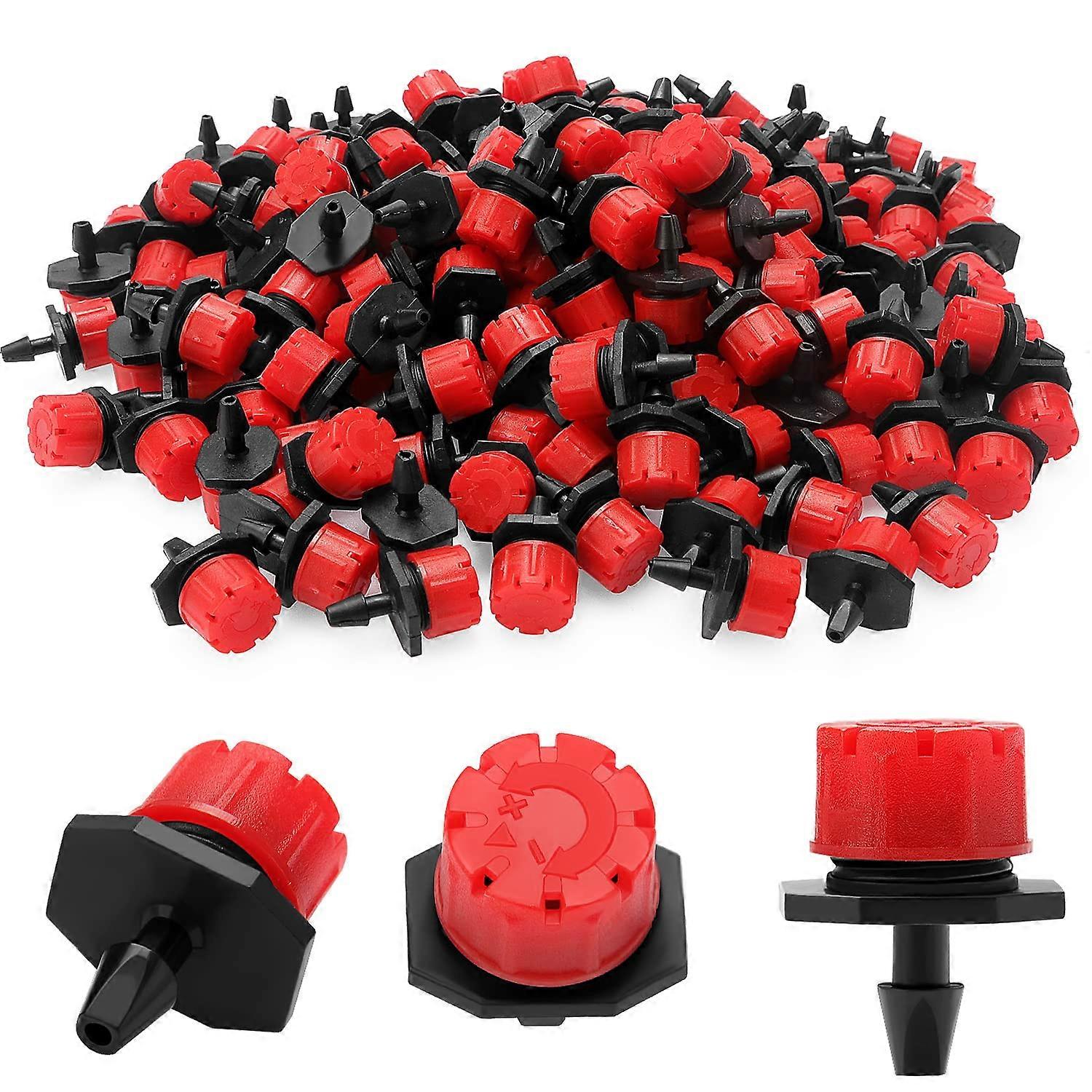 200 Pcs Adjustable Irrigation Dripper, Plastic Micro Drip Dripper Red