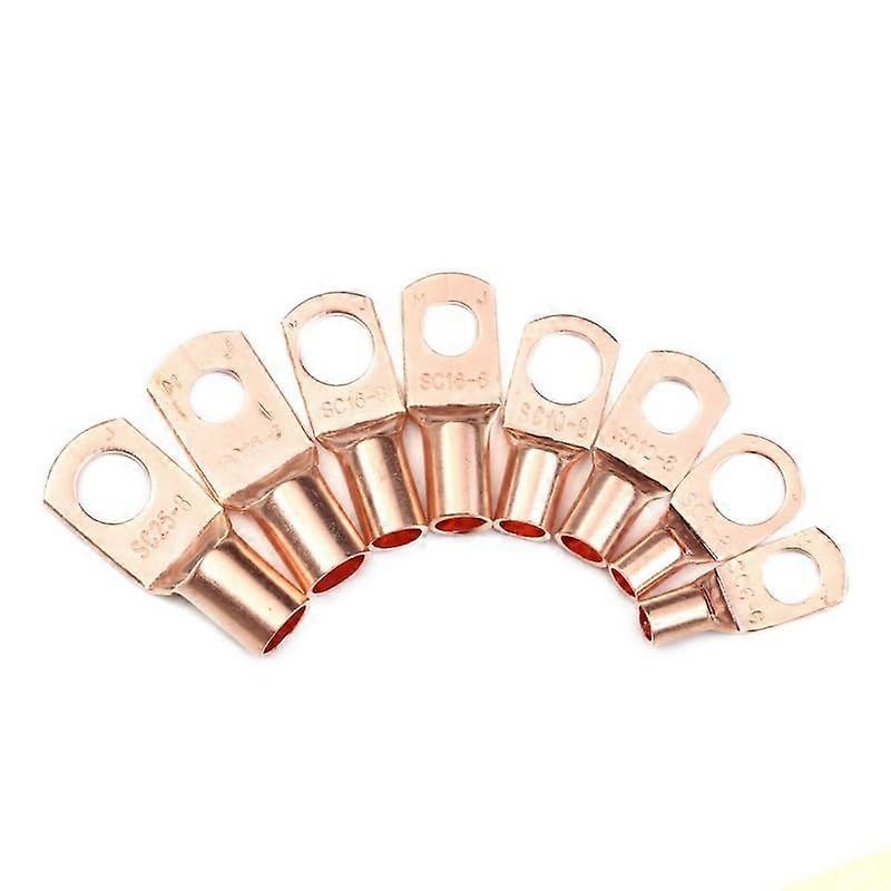 50Pcs Tinned Copper Ring Lugs Terminals SC66/SC68/SC106 Bolt Hole Cable Crimp Wire Connectors Kit
