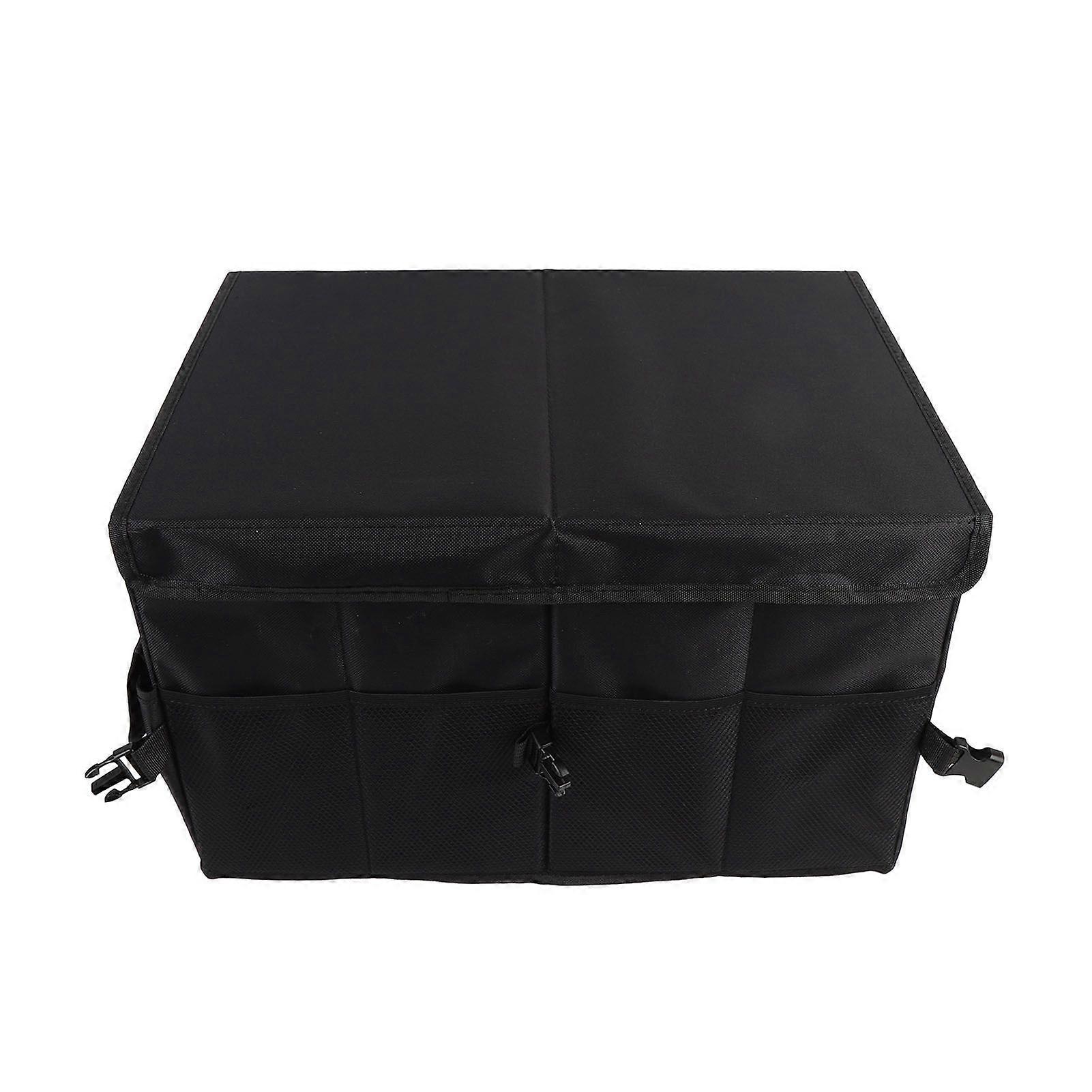 Car Trunk Organizer Foldable Large Capacity Multifunctional Oxford Cloth Collapsible Trunk Organizer for Sundries Tools 60L, With Lid MK90288