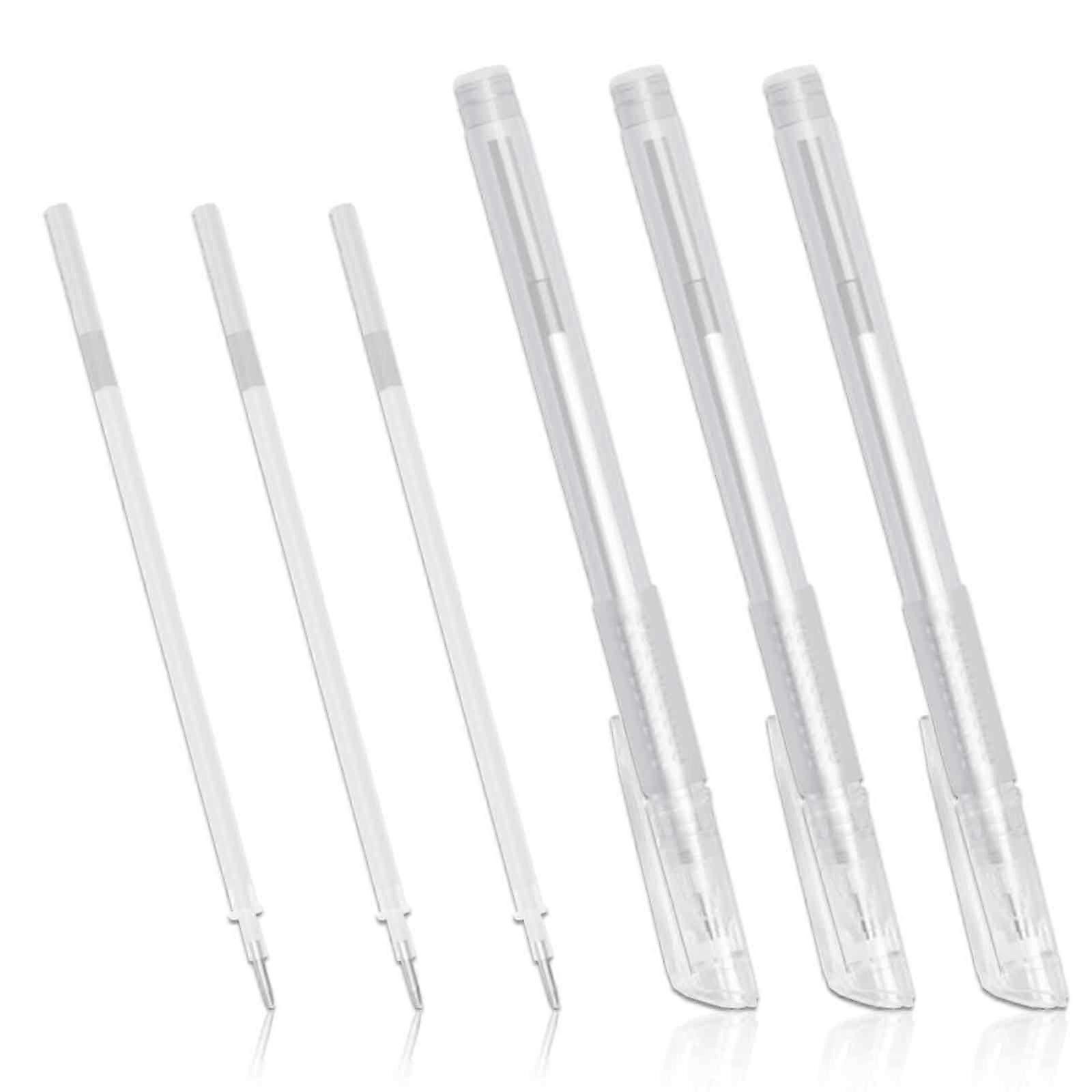 Eyebrow Microblading Marker Pen, 3pcs Skin Marker Pen White Brow Position Mapping Pencil White Marker Pen with 3 Replacement Refills