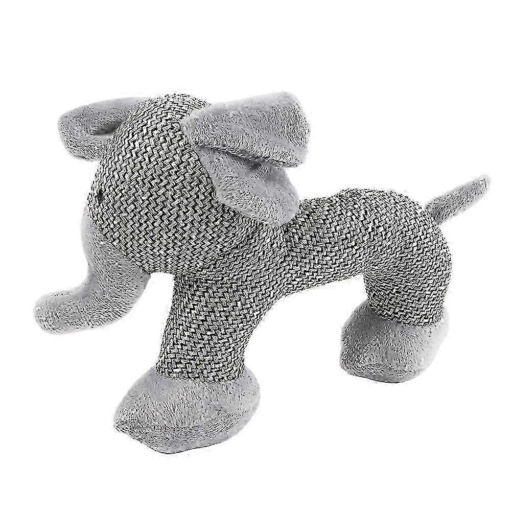 1Pc Nontoxic Plush Dog Toy with Squeakers for Chewing, Teething, and Boredom (Light Grey Elephant)