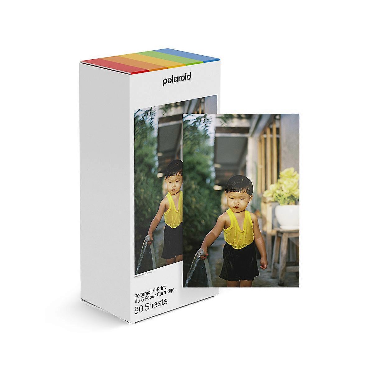 Pack of 4x6' Photo Paper with Cartridge for 80 Sheet Hi-Print Printer, White