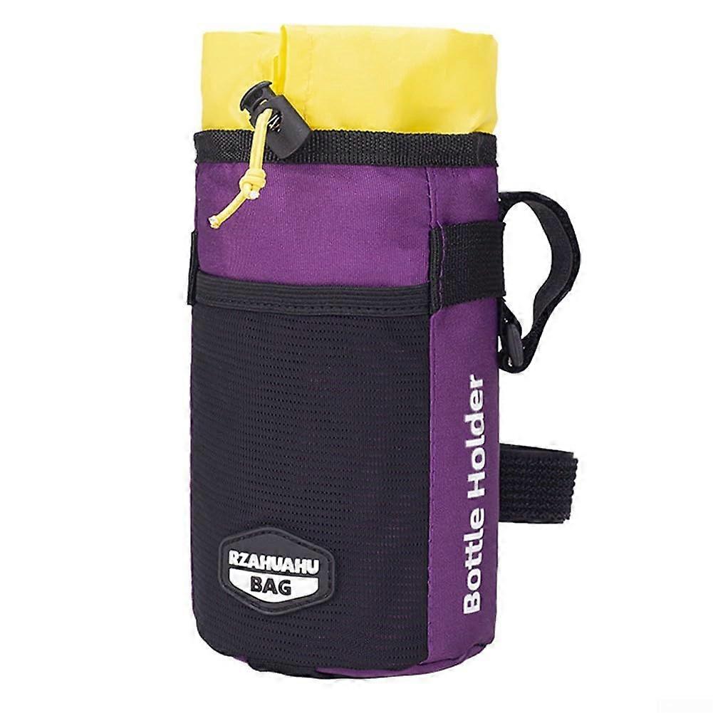 Bicycle Accessory Water-Resistant Handlebar Storage Bag With Insulation For Drinks (Purple)