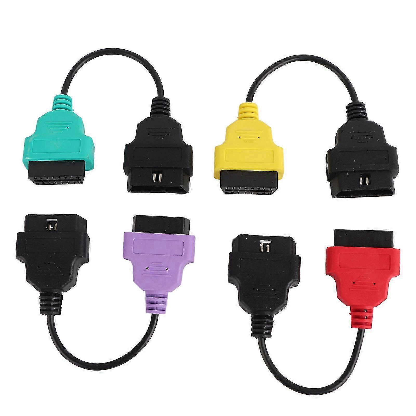 4pcs OBD2 Scanner Adapter Cable ECU Scan Diagnostic Cable Replacement for Certain Brand ECU Scanner