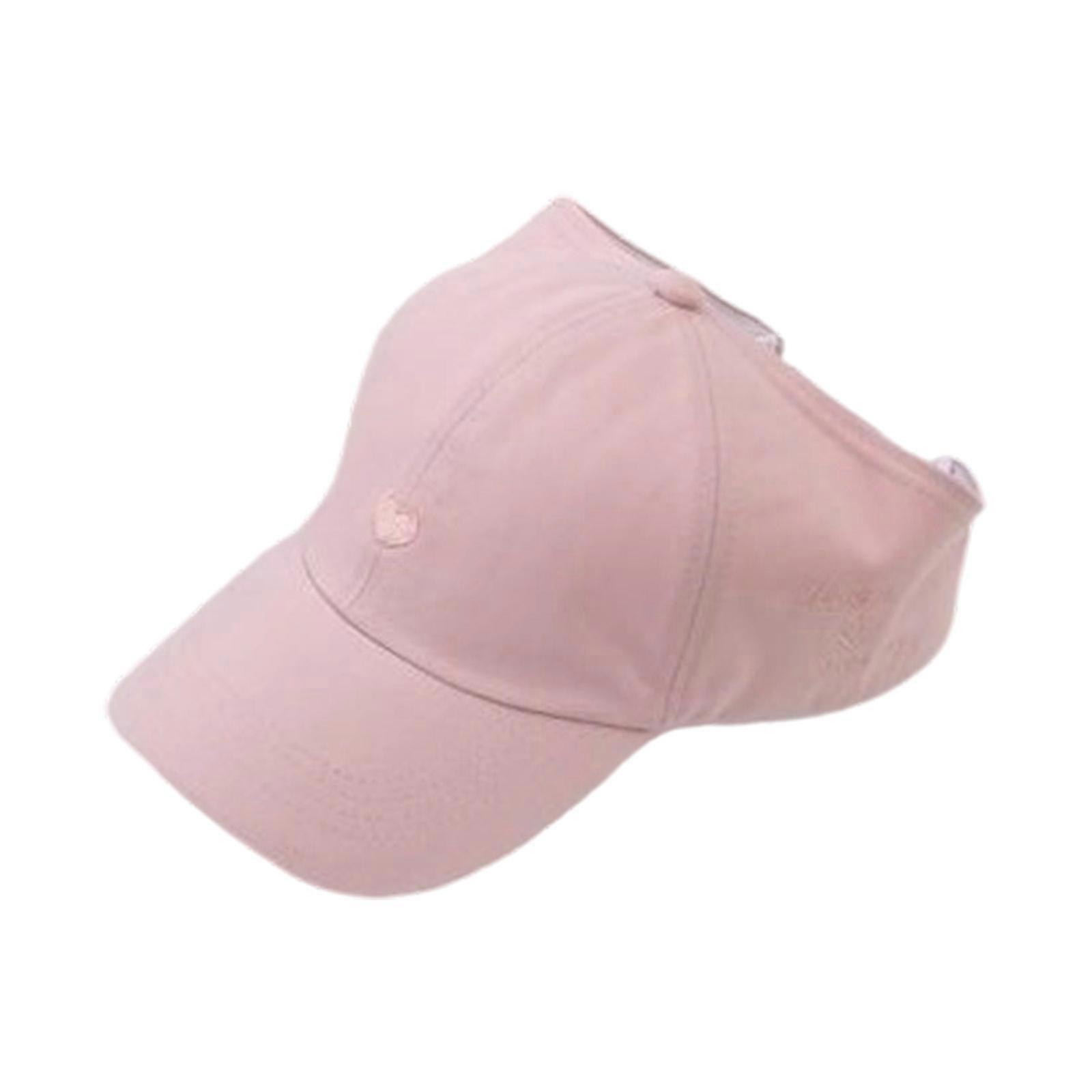 Girls Adult Sun Hat with Protection Open Empty Top Design Adjustable Ponytail Hole Multiple Color Travel Essential Pink S