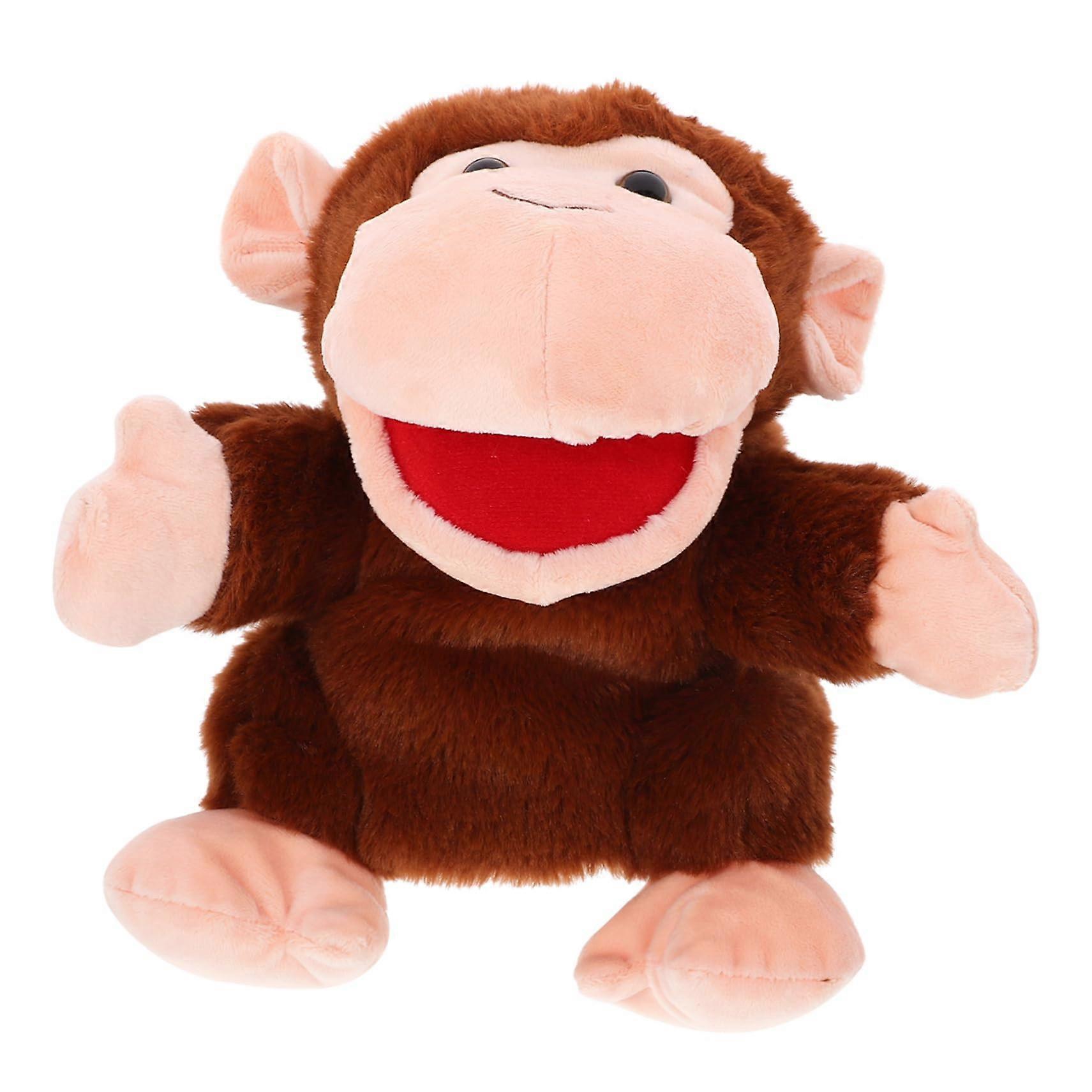 Plush hand puppet for interactive storytelling, crafted from and soft materials to enhance motor skills and communication.