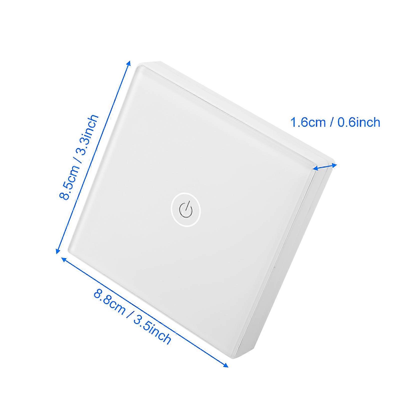 1 Way Wireless Remote Touch Light Wall Switch Panel with Receiver for Smart Home  (White)