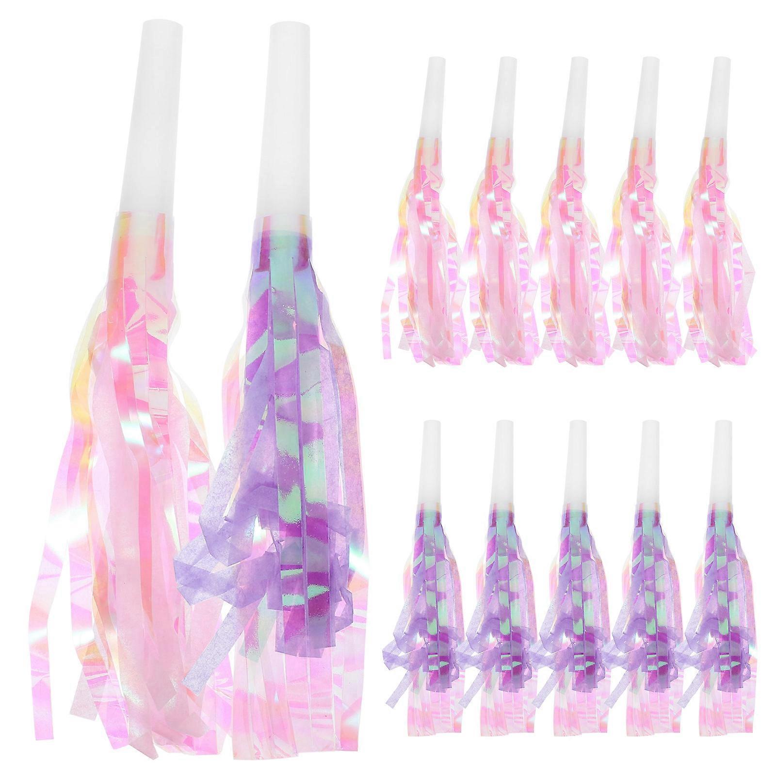 Noisemakers Blowouts Whistles 12Pcs Assorted Color Plastic Party Ready Quantity for Cheering