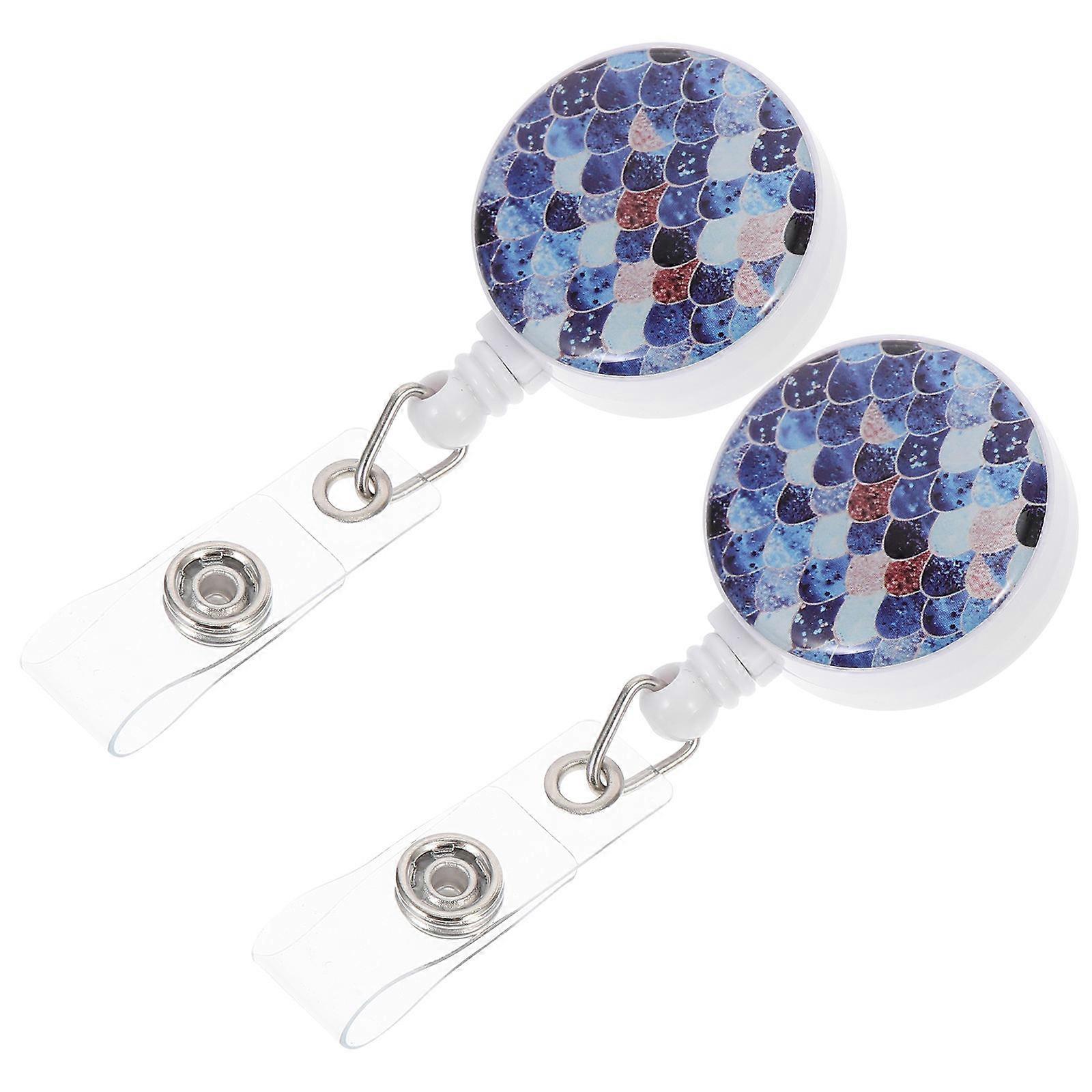 Cute Badge Reels Retractable Organizing Work Badge Office Staff Plastic 2Pcs