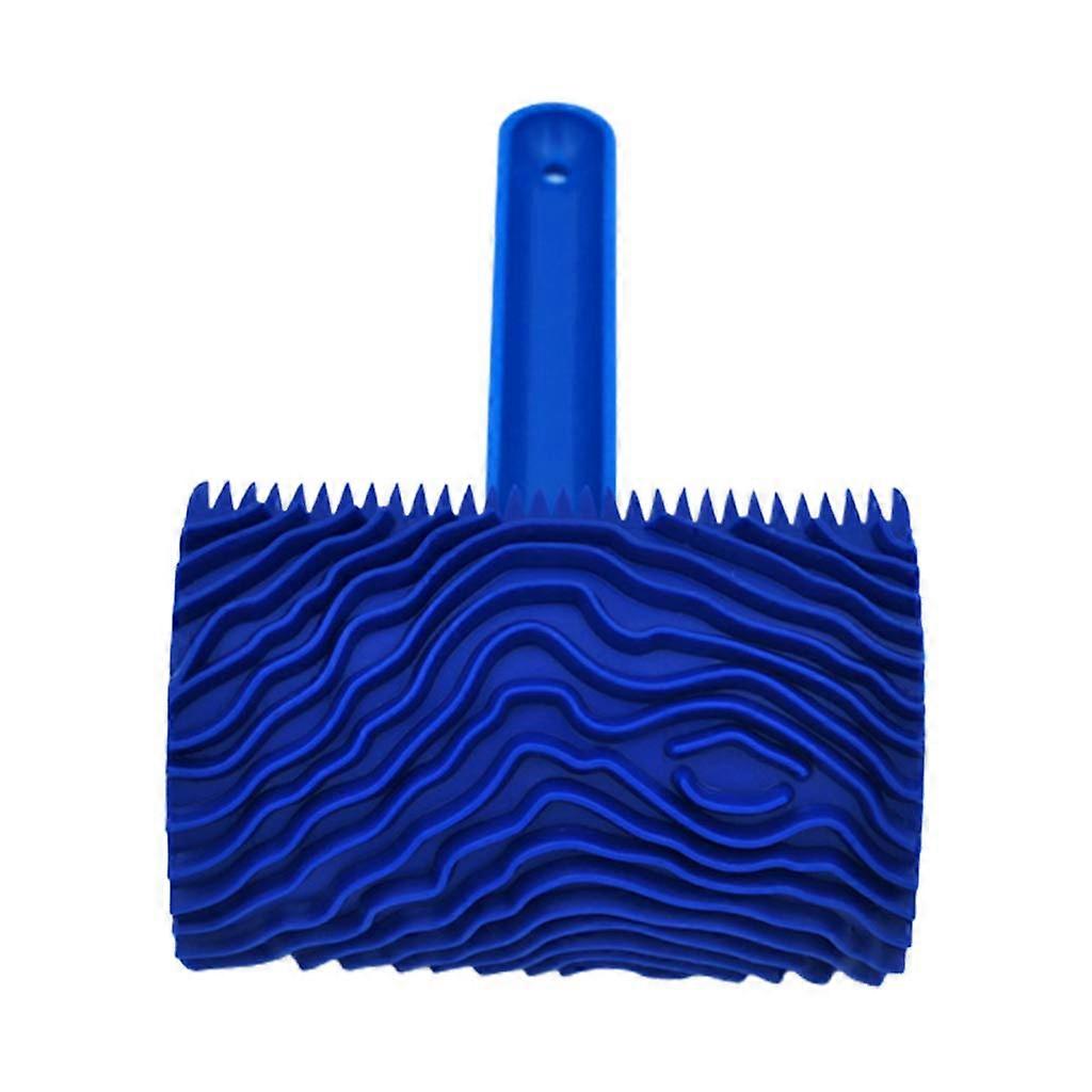 Rubber Roller Brush Blue Imitation Wood Grain Embossing Tool Set for Wall Painting Home Decor Art