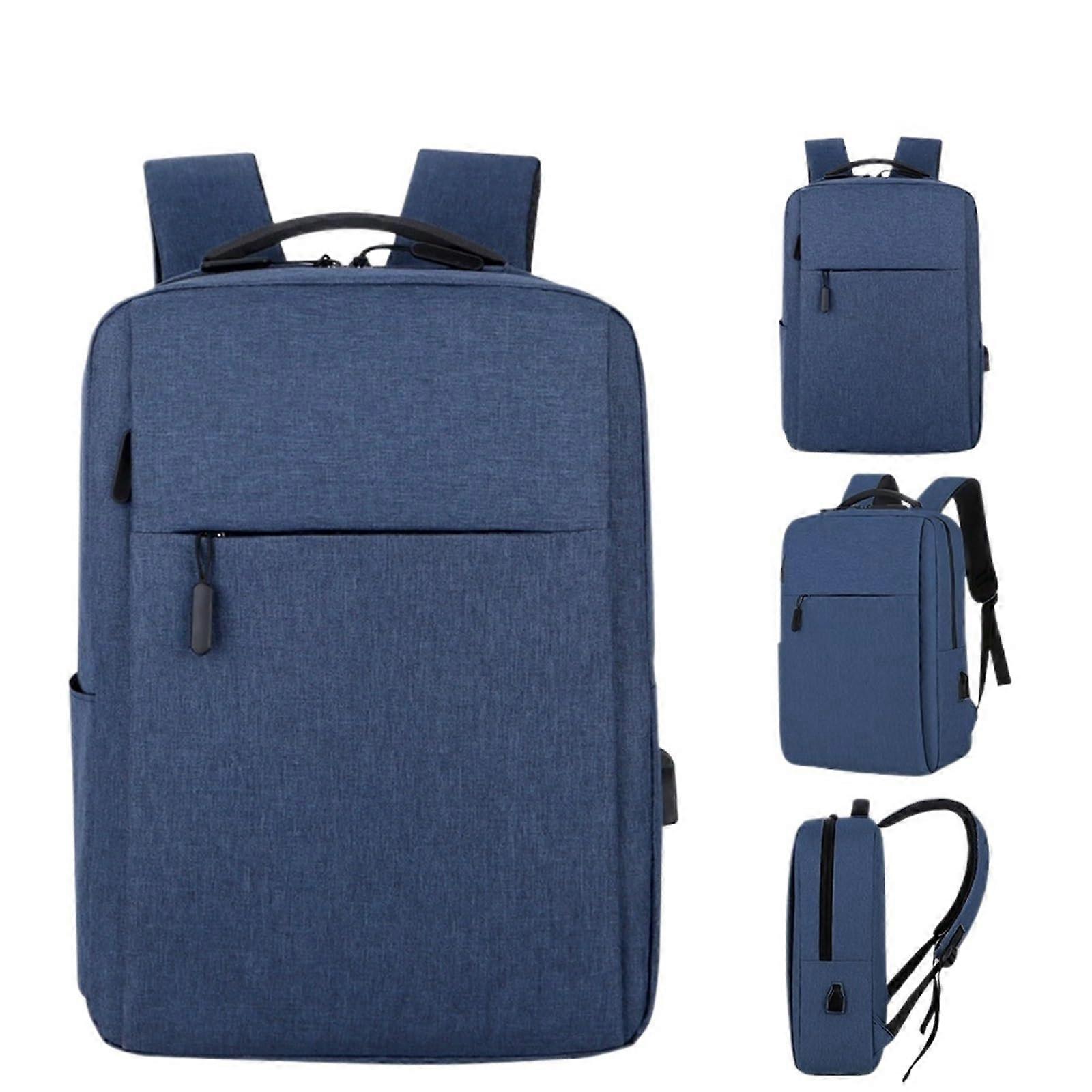 Laptop Shoulder Bag Large Capacity Travel Waterproof MultiPocket Laptop Case (Blue) 41X29X12 CM Blue