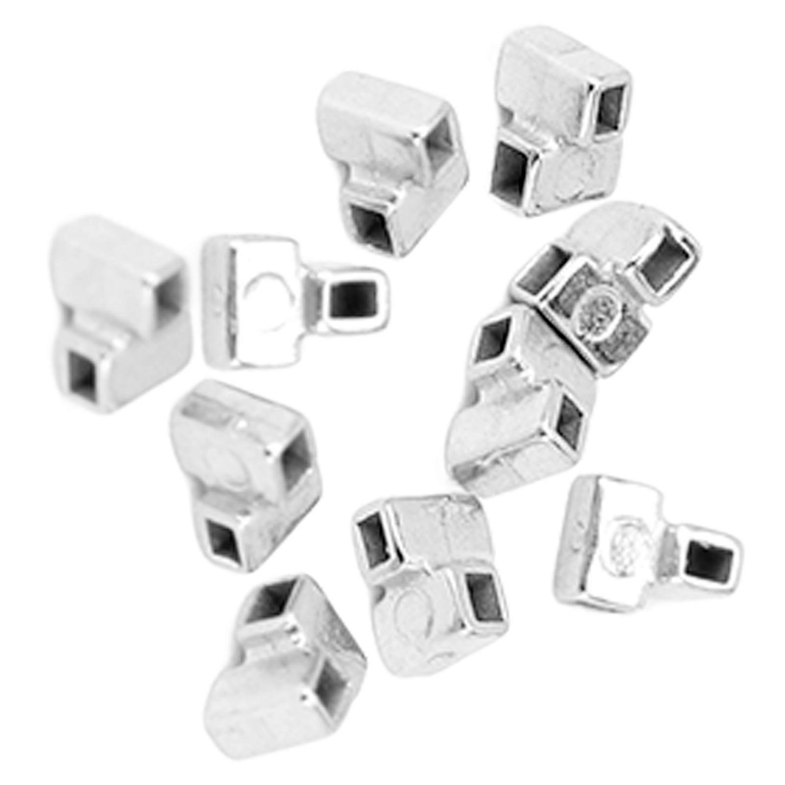 10pcs Orthodontic Cross Tube Stainless Steel Dental Crimpable Cross Tube Replacement Accessory 0.08in