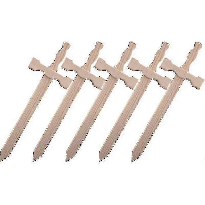 5 wooden swords