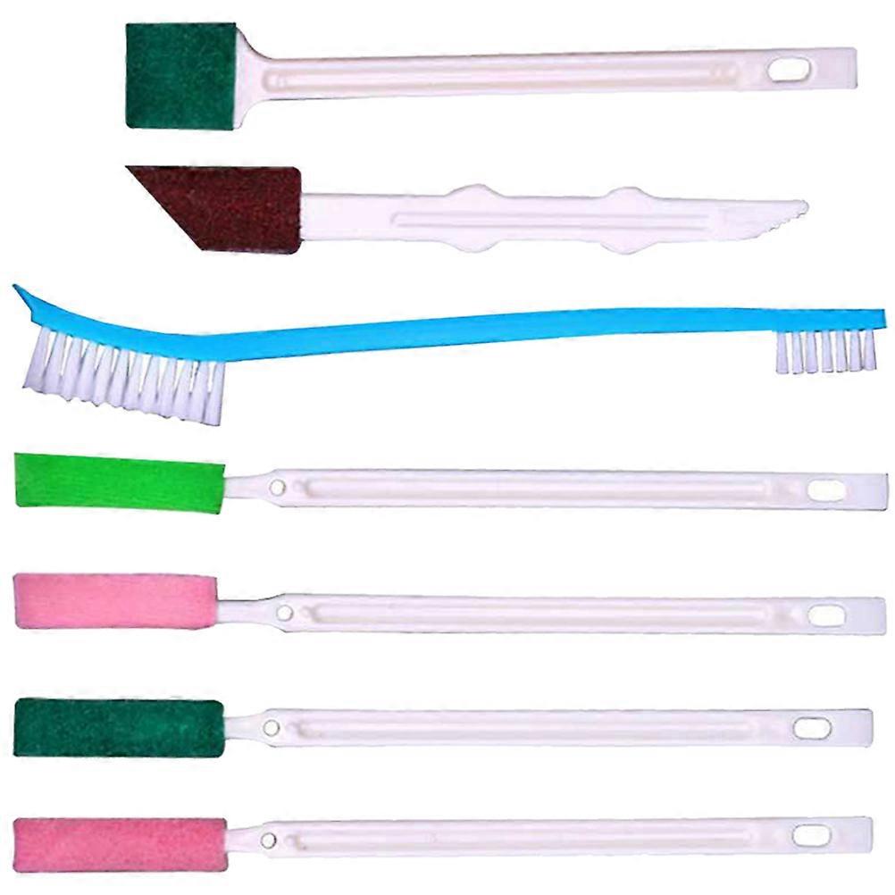 Shower Head brush for Cleaning with Long Handle and Assorted Color Small Crevice Brushes 7pcs