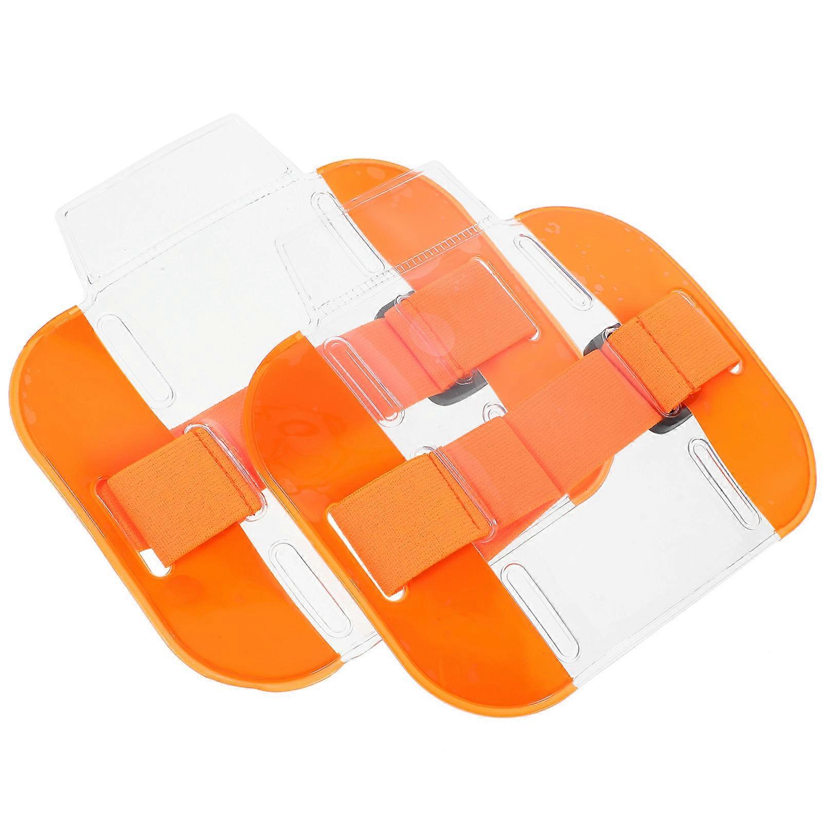 Orange Adjustable Arm Badge Holder for ID Cards and Work Cards with PVC Nylon Material Outdoor
