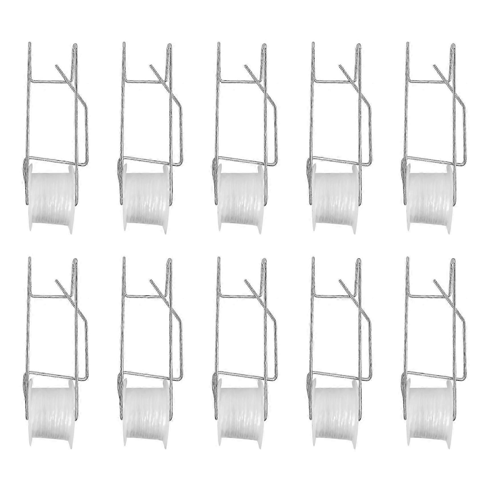 10Pcs Tomato Support Hooks, Tomato Trellis Roller Hooks with 15M Vine Support String Rope Plant Roller Hooks