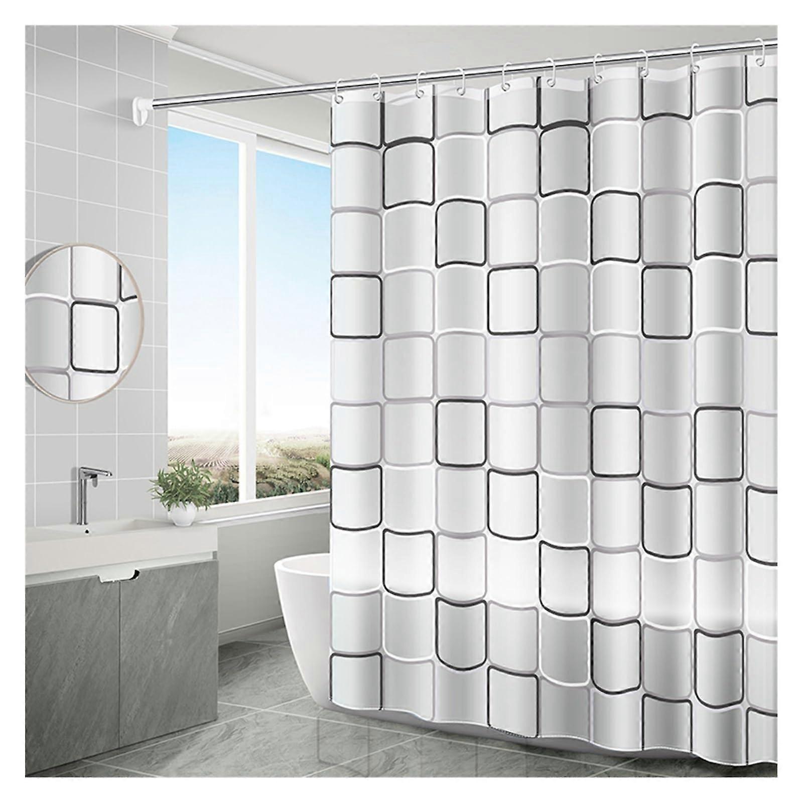 Shower Curtain Waterproof, Durable Bathroom Screens with Hooks (W80xH180cm)