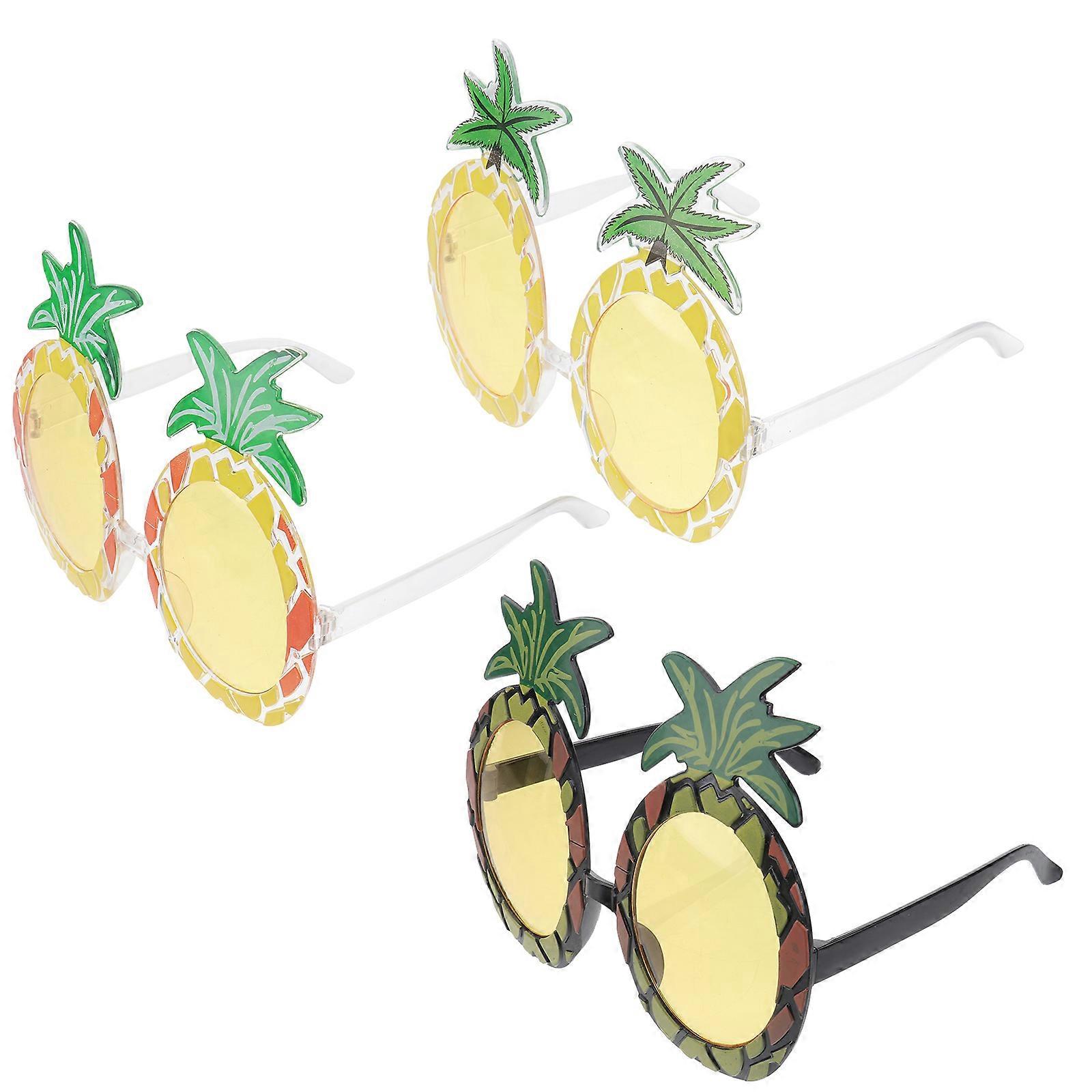 Pineapple Shaped Sunglasses Party Eyewear Hawaii Party Style Photo Booth Props 3Pcs