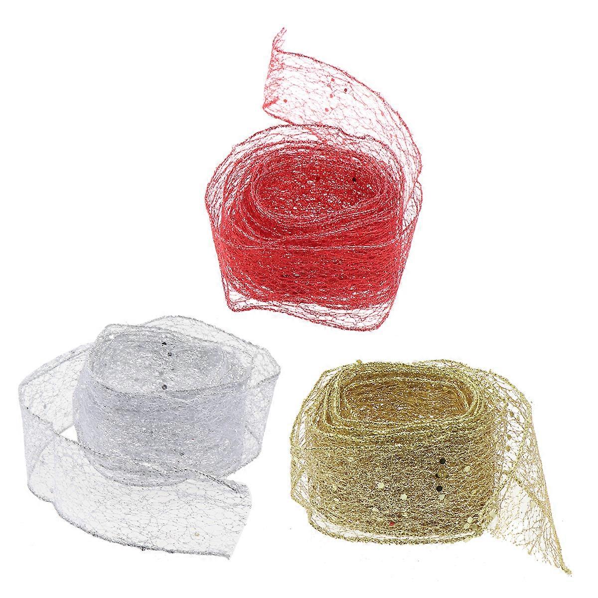 Golden Christmas Ribbon for Decoration Premium Quality 4pcs 2m Perfect for Projects