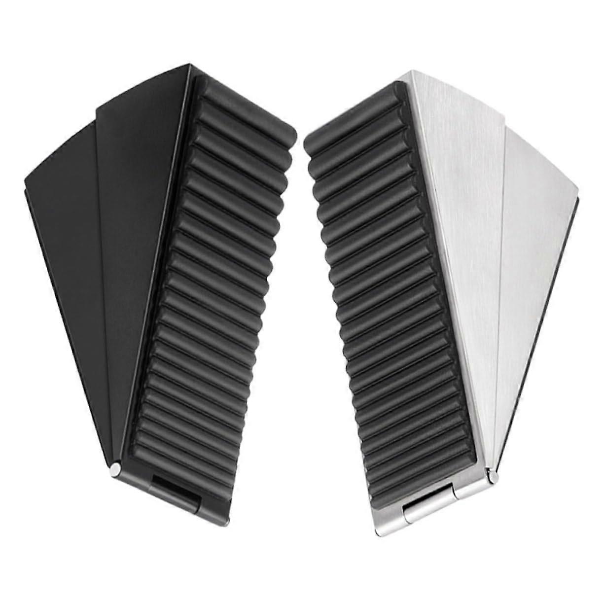 Pack of 2 Sturdy Large Stackable Performance Flexible Door Stopper Stainless