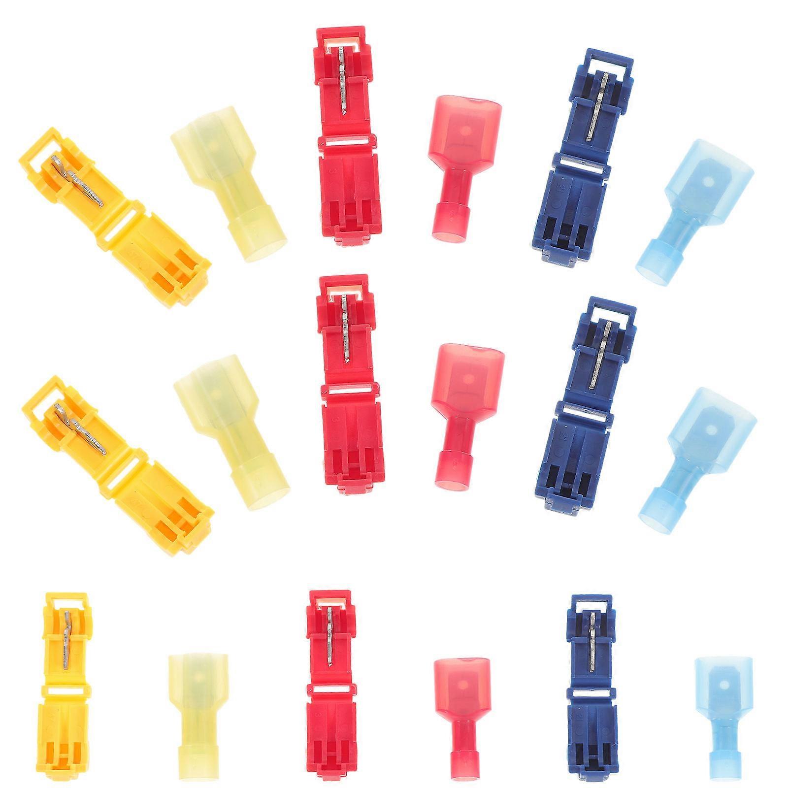 50 Sets T Tap Wire Terminals Tap Connectors Male Quick Disconnects Electrical Kit