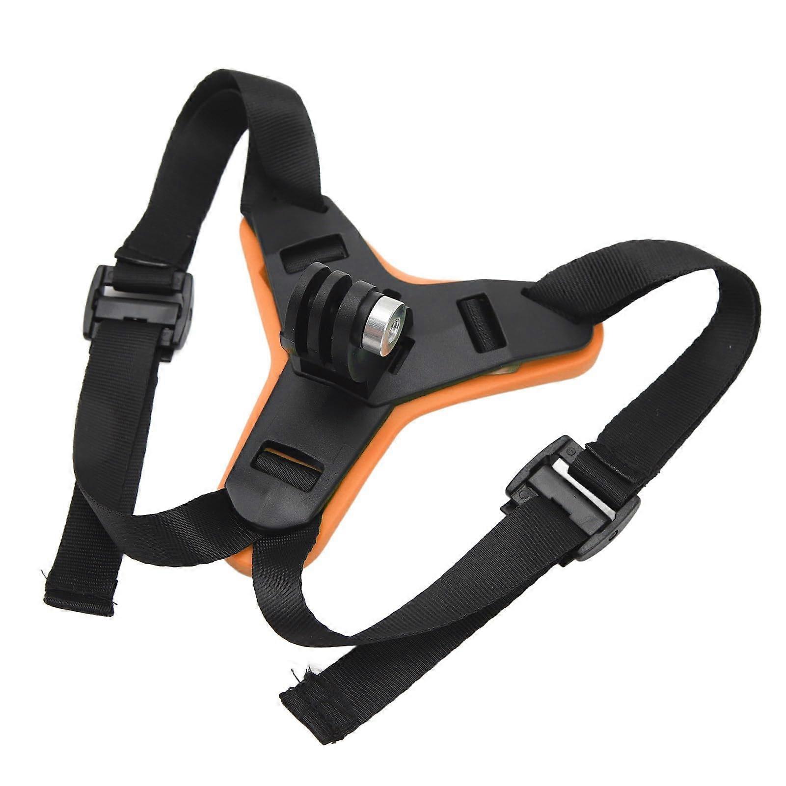 Helmet Camera Mount Multi-Layer Protection Kit For Osmo Action 3 Dual Cameras Chin Strap Mount For Riders Orange