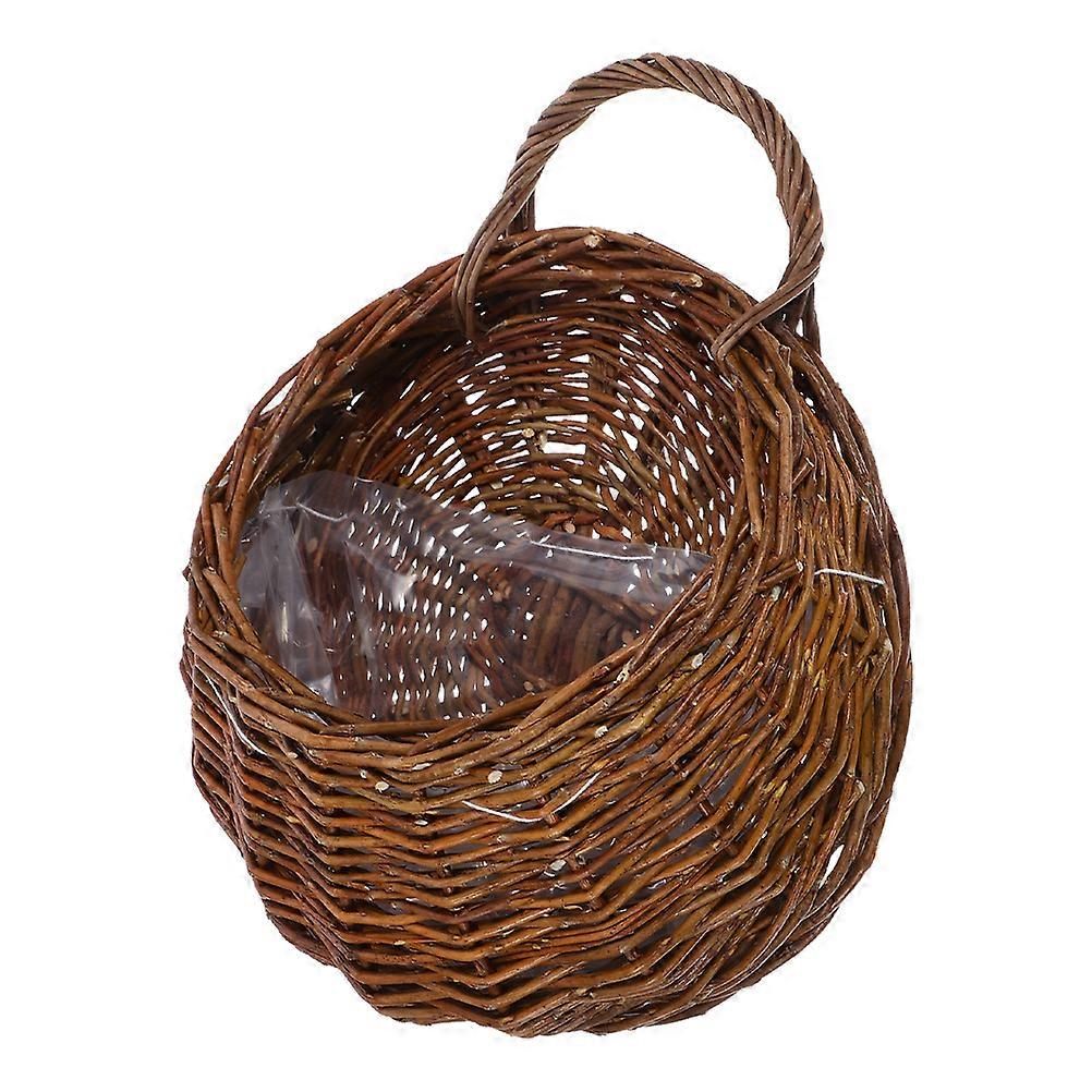 Woven Rattan Wall Hanging Basket – Stylish Storage for Flowers, Plants & Kitchen Items, Space Saving Organizer for Porch, Bedroom & Living Room