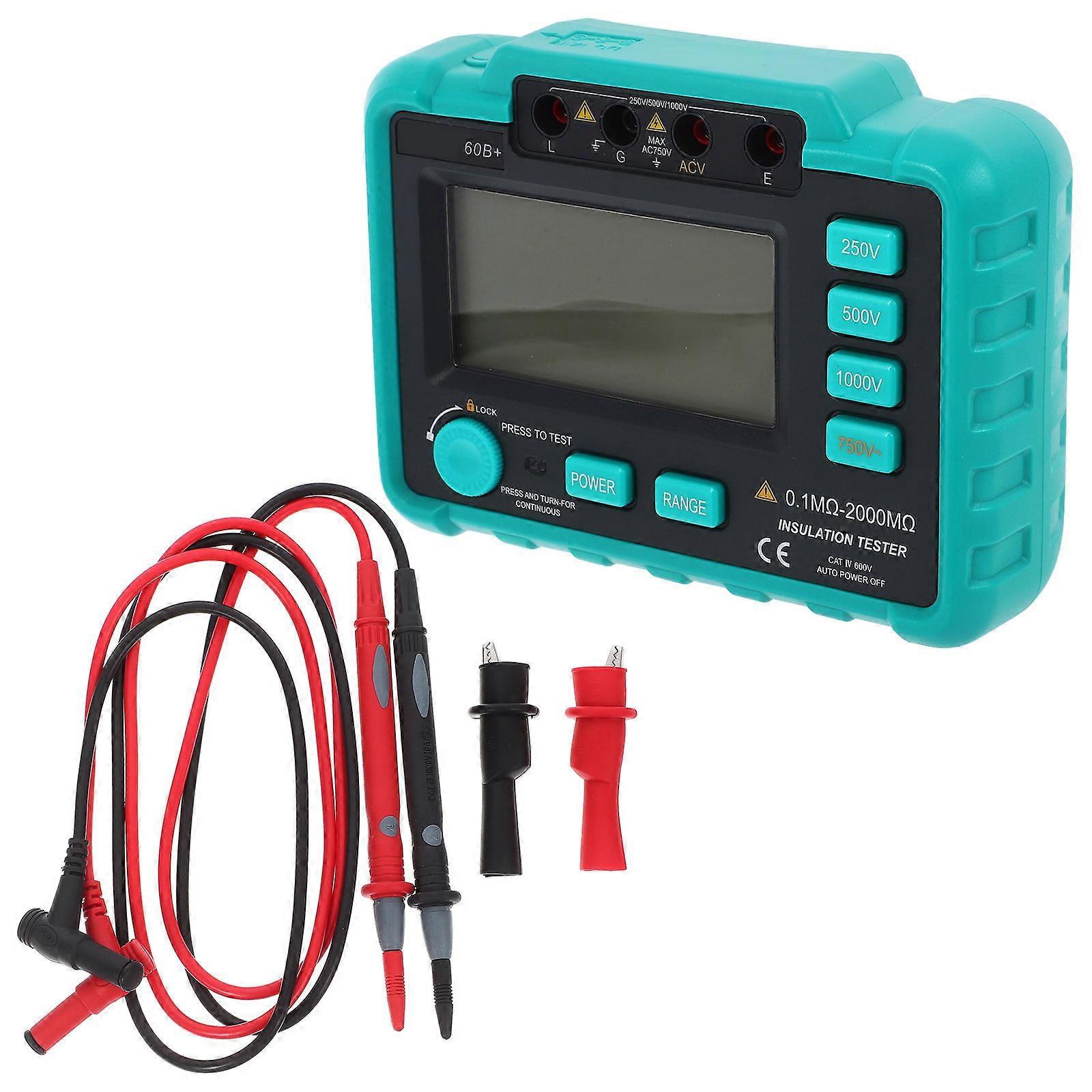 Digital Insulation Resistance Meter 1 Set For Engineers Electrical Maintenance 17.50X11.00X7.00CM Black LCD Display Electronic Megohmmeter