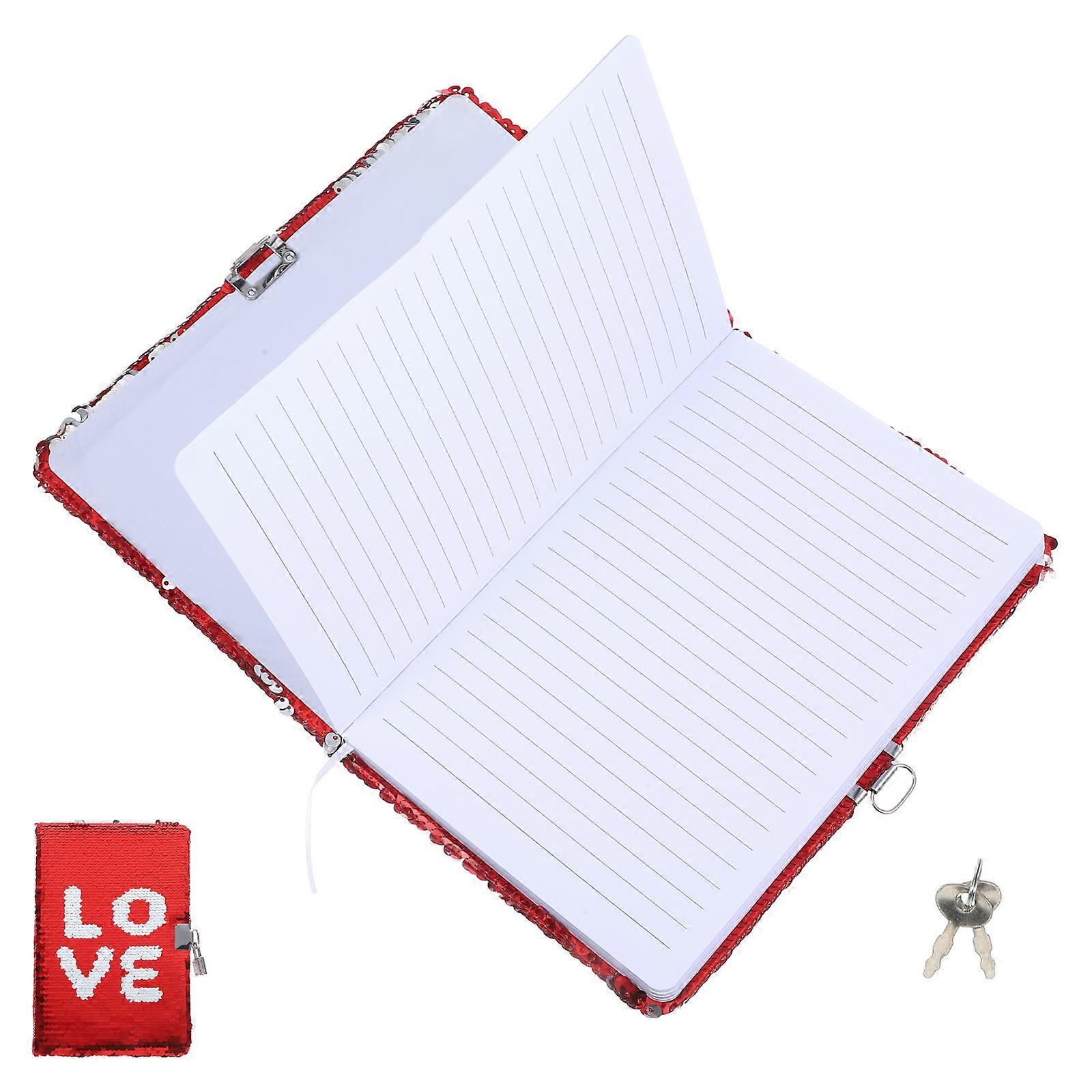Sequin Notebook with Mini Lock   Stylish Decorative Journal for Students, Teachers & Office Use   Daily Schedules & Important Notes Writing Book