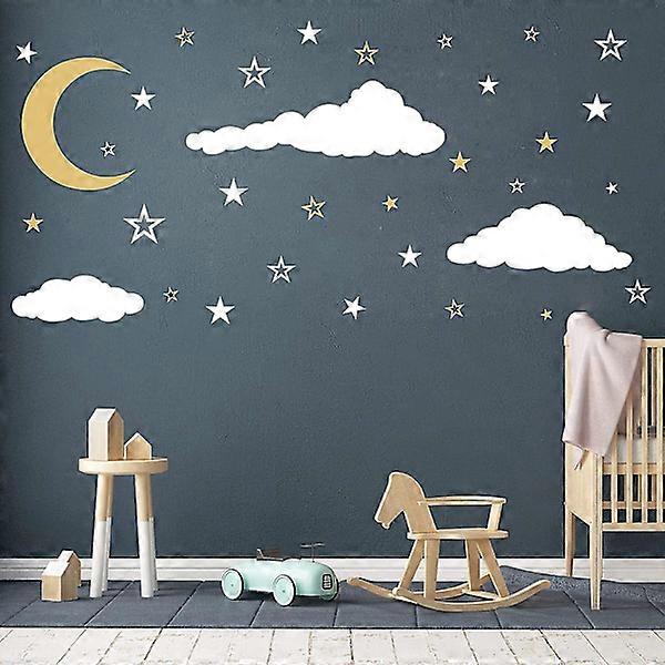 Moon, stars and clouds wall stickers - Create a dreamy atmosphere in your room.