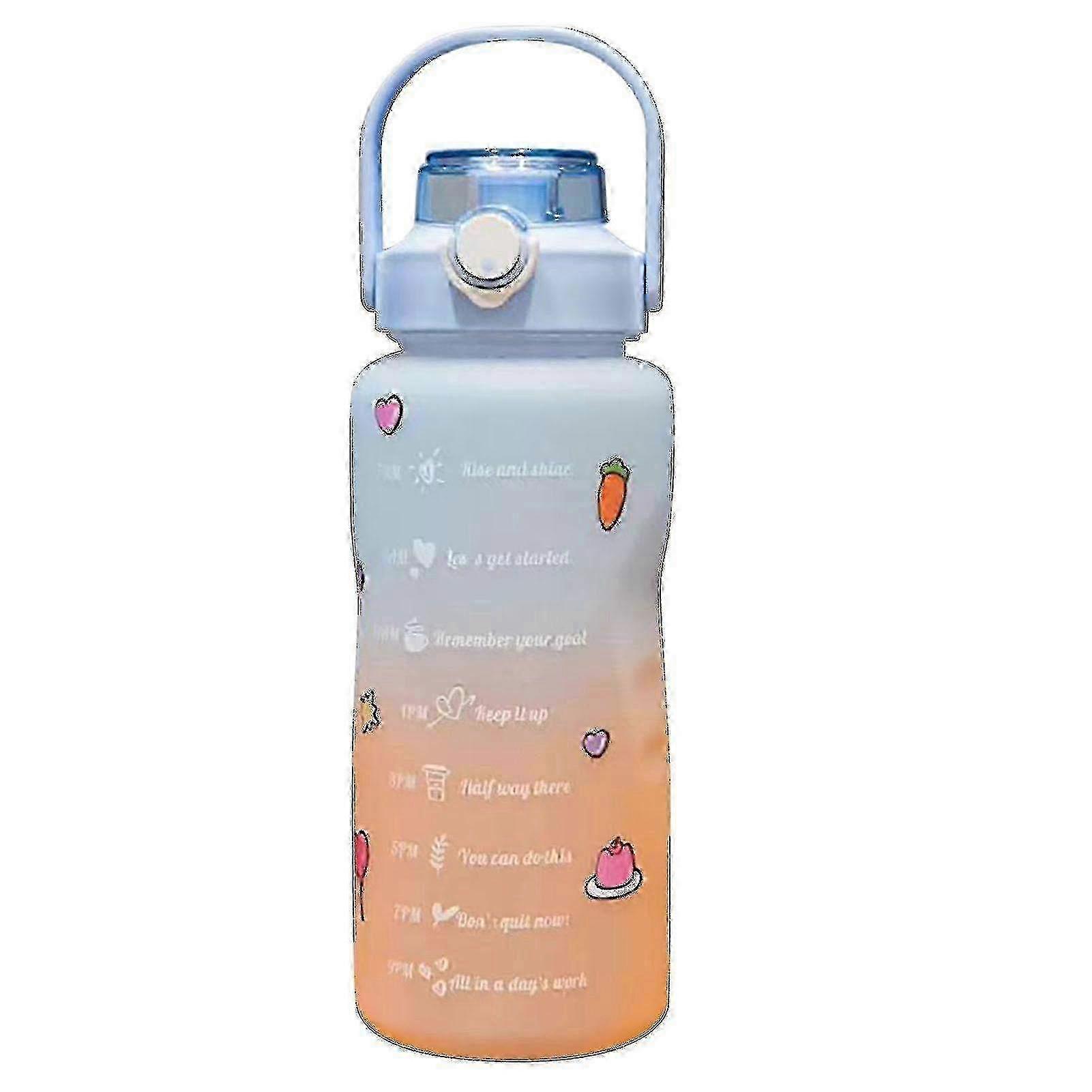 Gradient BPA-Free Water Bottle with Straw - 1.5/2L Sports Drinking Bottle for Fitness & Hydration on the Go
