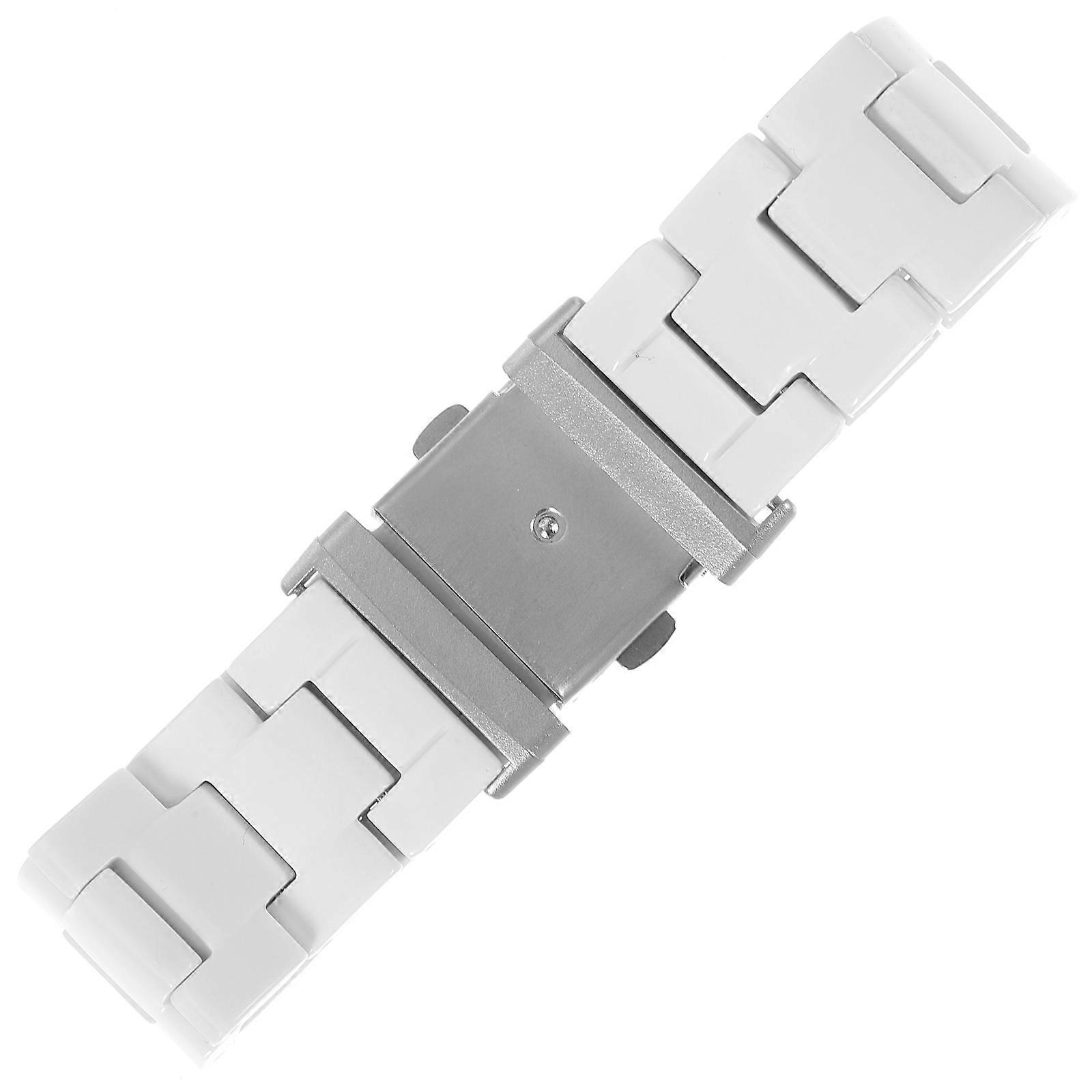 White Resin Watch Bands for Men and Women Durable Comfortable Strap with Special Buckle Design 0.8 inch Wide