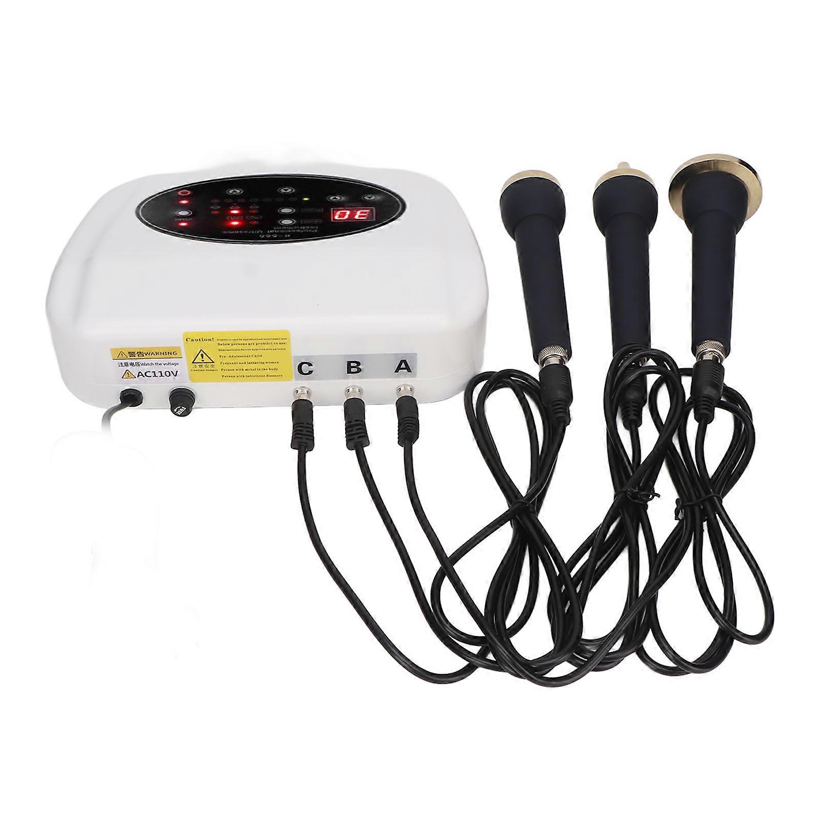 3 In 1 Ultrasound Beauty Machine Moisturing Hydrating Deep Cleaning Whitening Device for Face Eye Body 110V US Plug