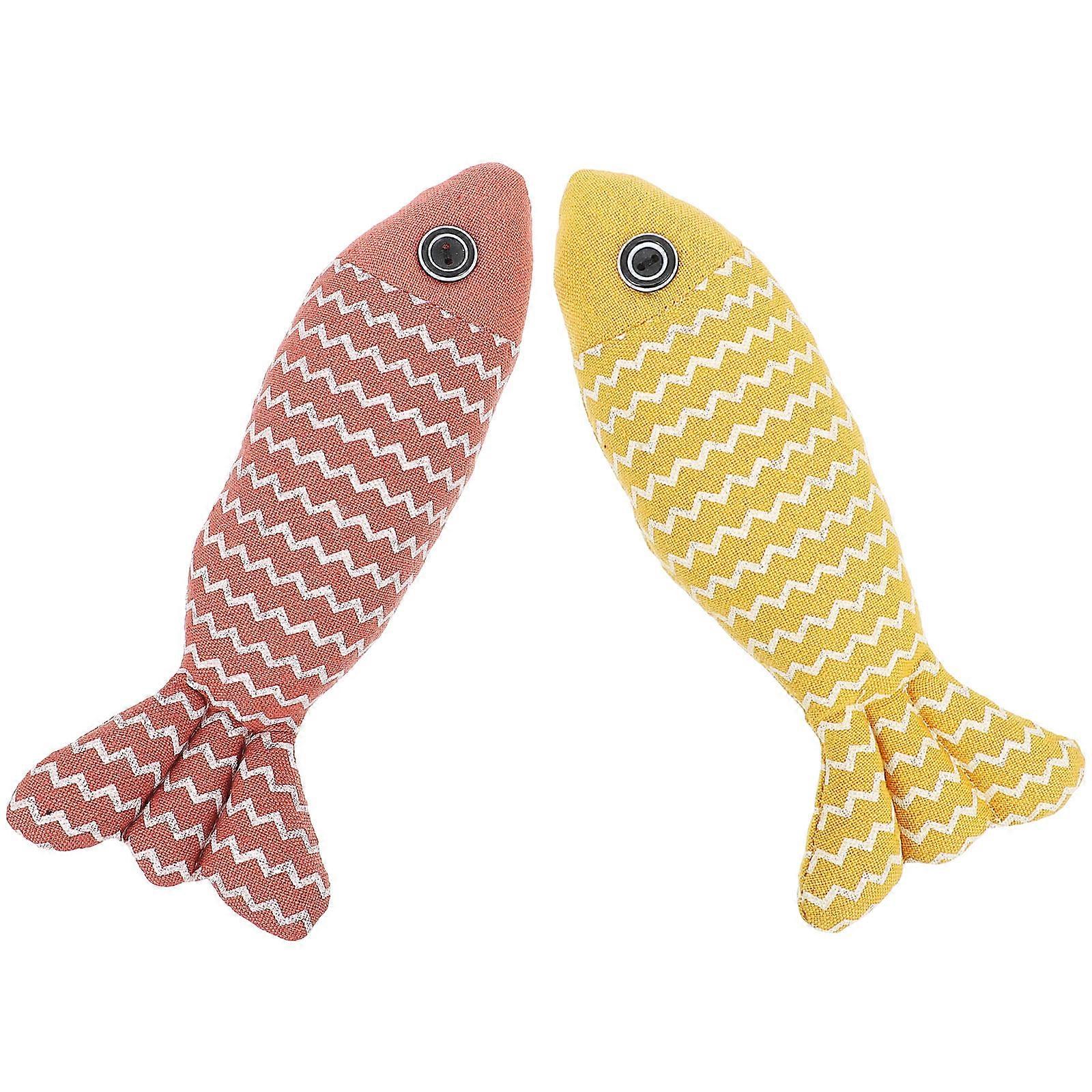 Fish Shape Plush Doll Cat Interactive Toys For Pet Cats To Enhance Playtime And Provide Stress Relief 2Set