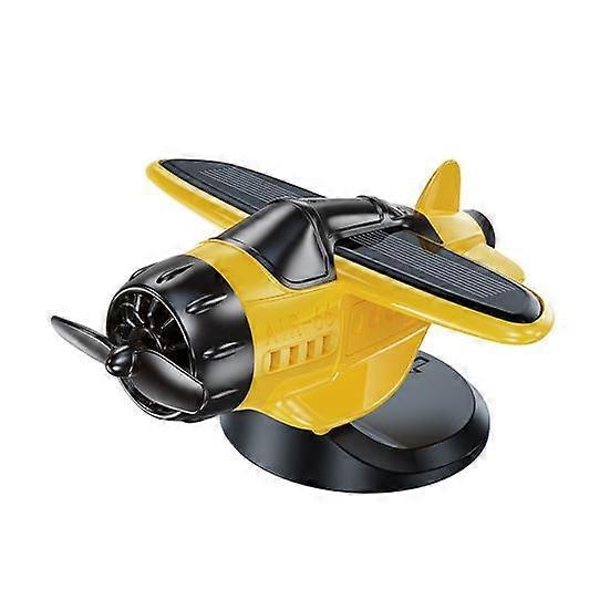 Solar Car Air Freshener Car Dashboard Drifting Airplane Ornament Solar Rotating Aircraft Model Automobile Dashboard Accessories