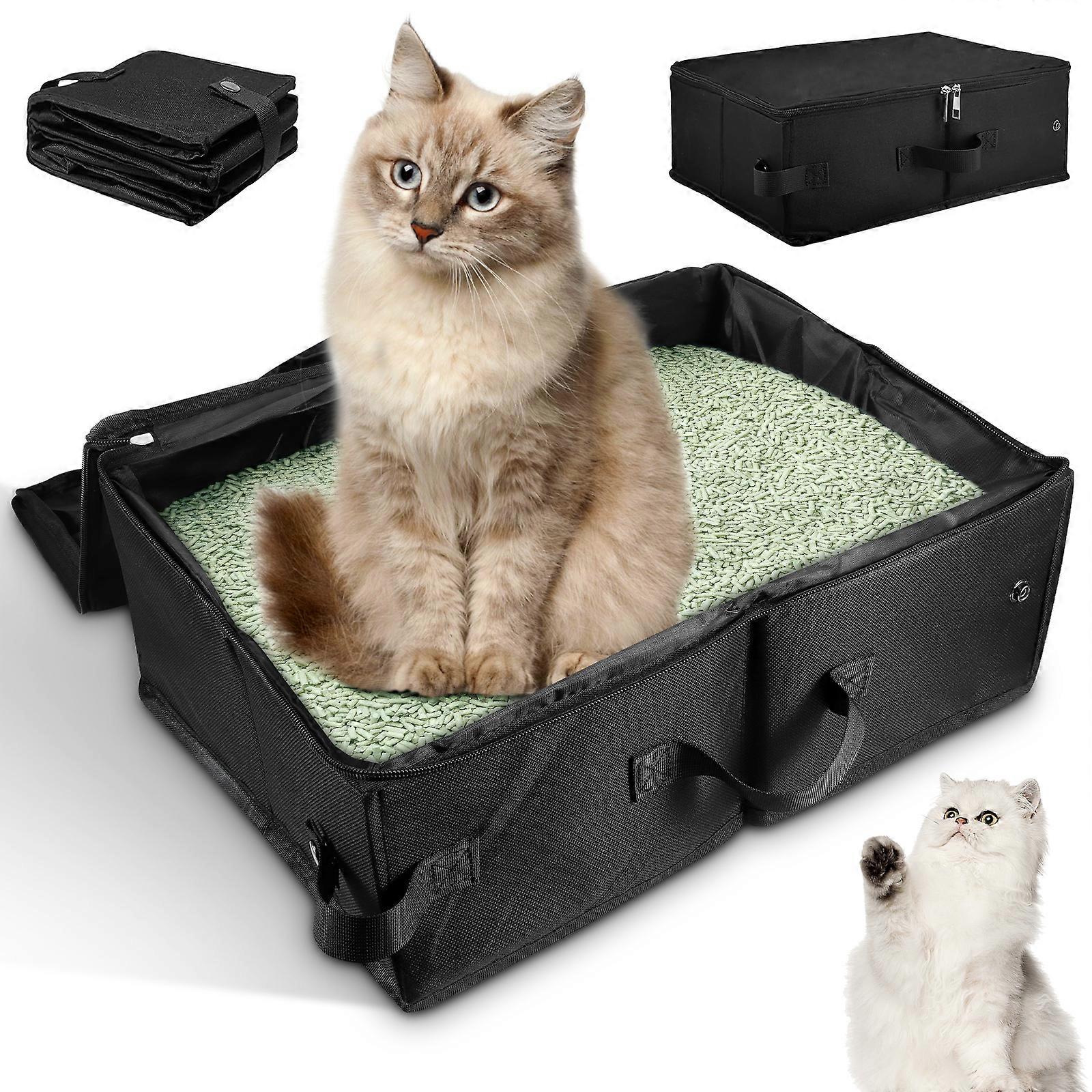 Foldable Portable Cat Litter Bag - Black