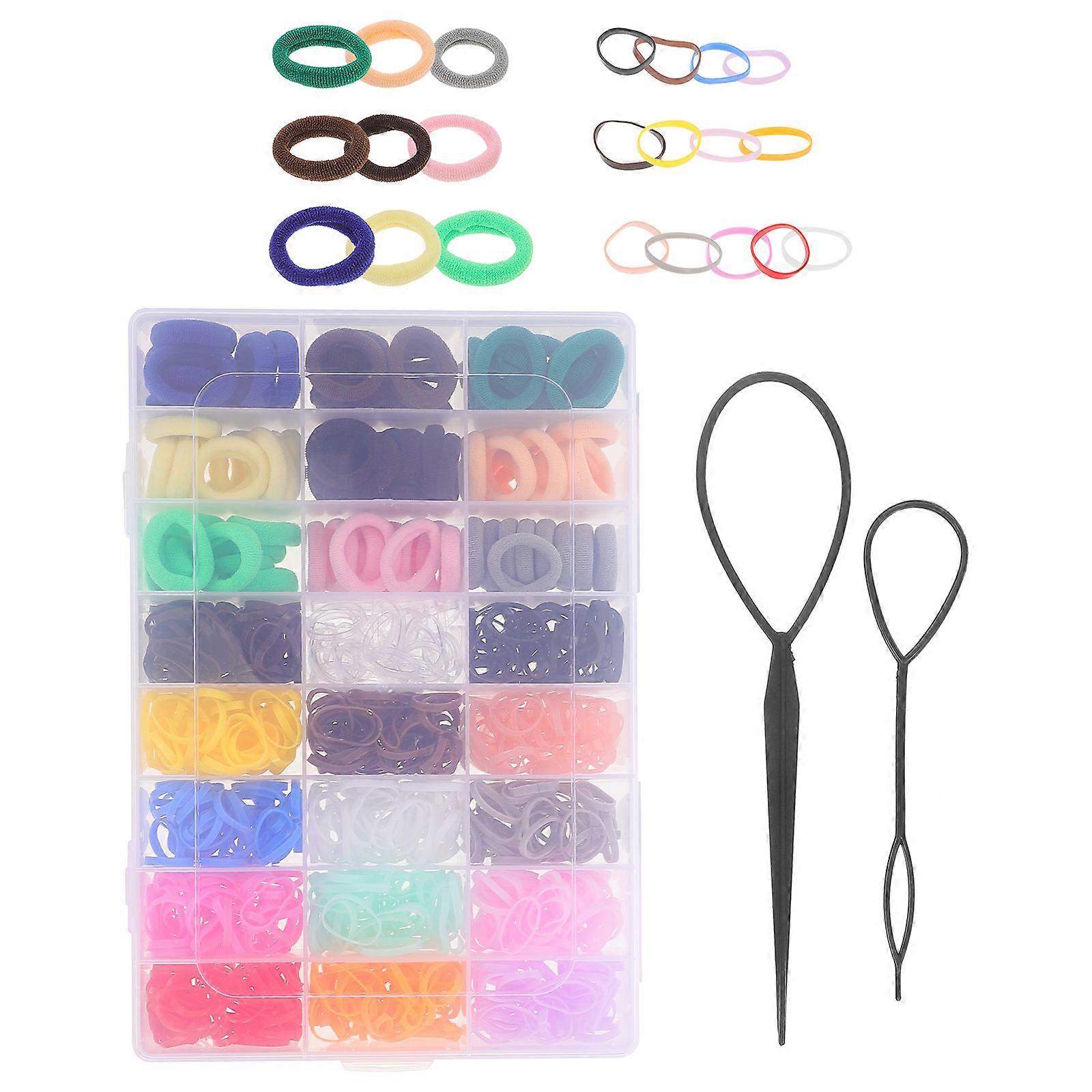 Elastic Fiber Hair Bands Hold Hair Create Hairstyles Multi Color Round Shape Classic Style 1 Set