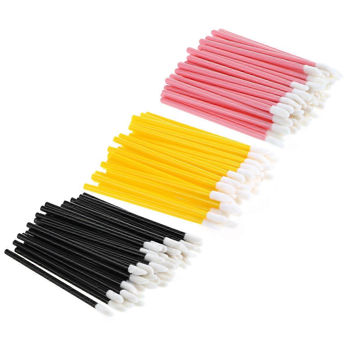 Disposable Lip Brush Applicator with Flocked Sponge Head and Plastic Handle for Makeup 300 Pieces Assorted Color