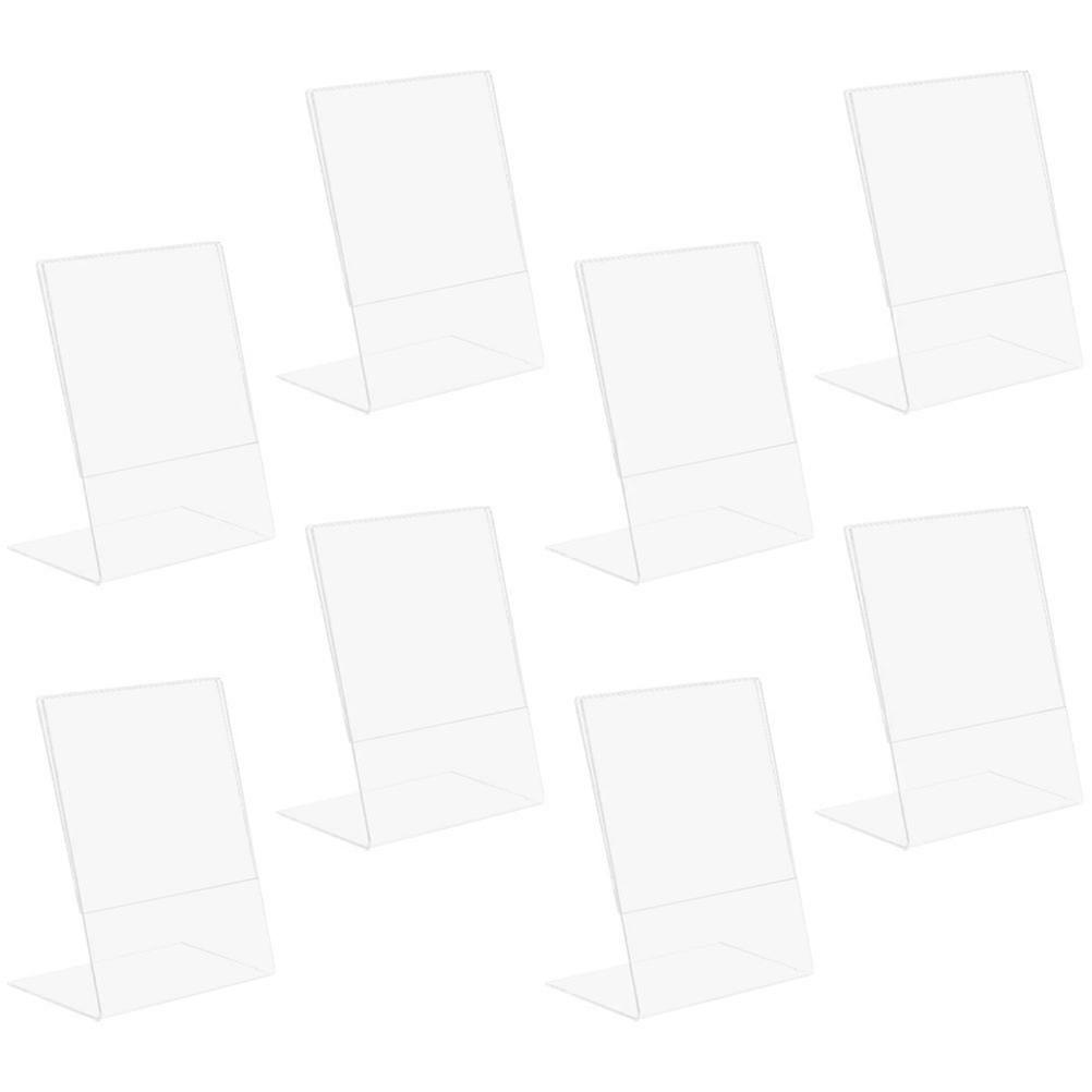 8pcs מסגרות אקריליק מסגרת אקרילית שקופה מסגרת תצוגה שולחנית מחזיק שלט אנכי עומד