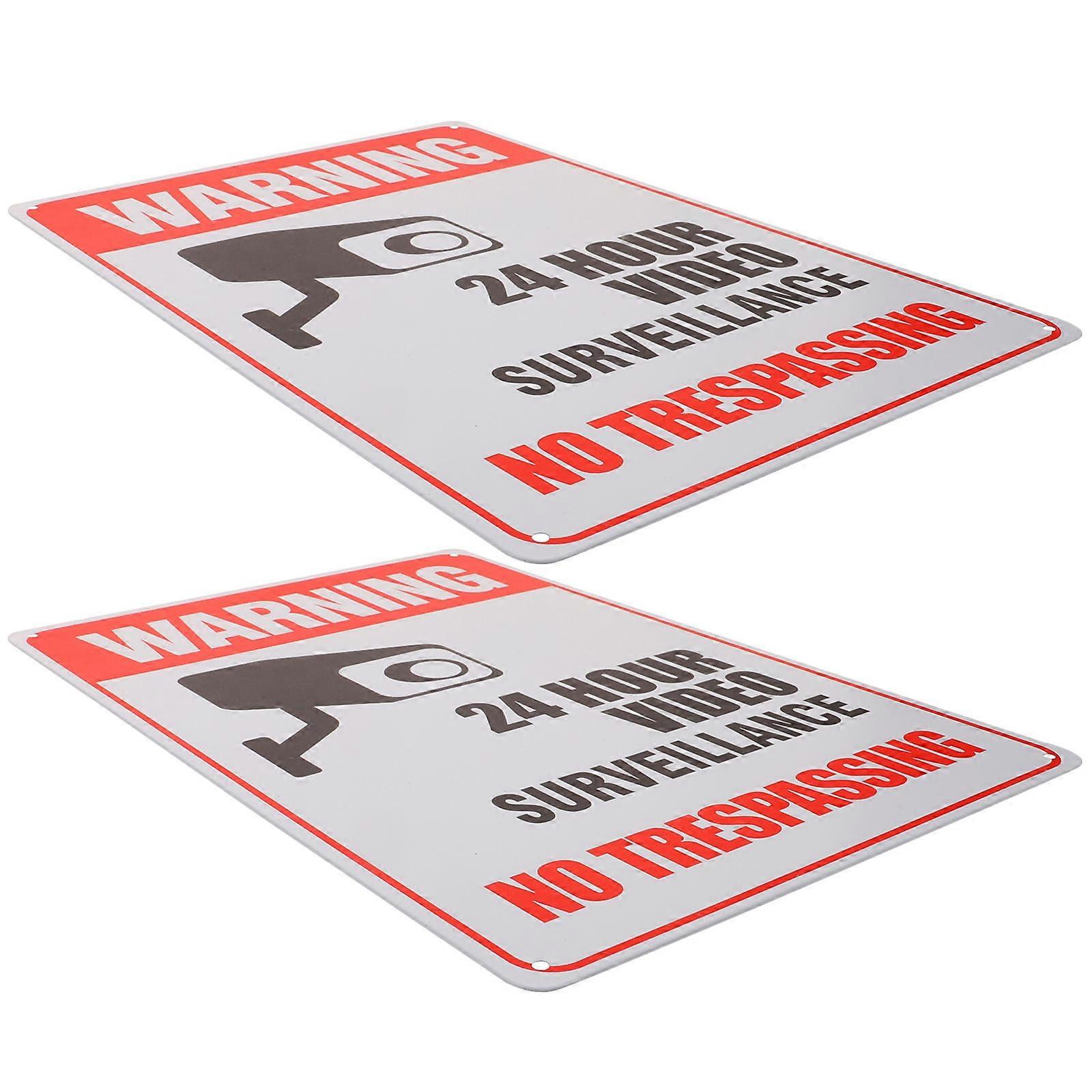 No Trespassing Warning Sign with Iron Material for Security Use 2 Pieces