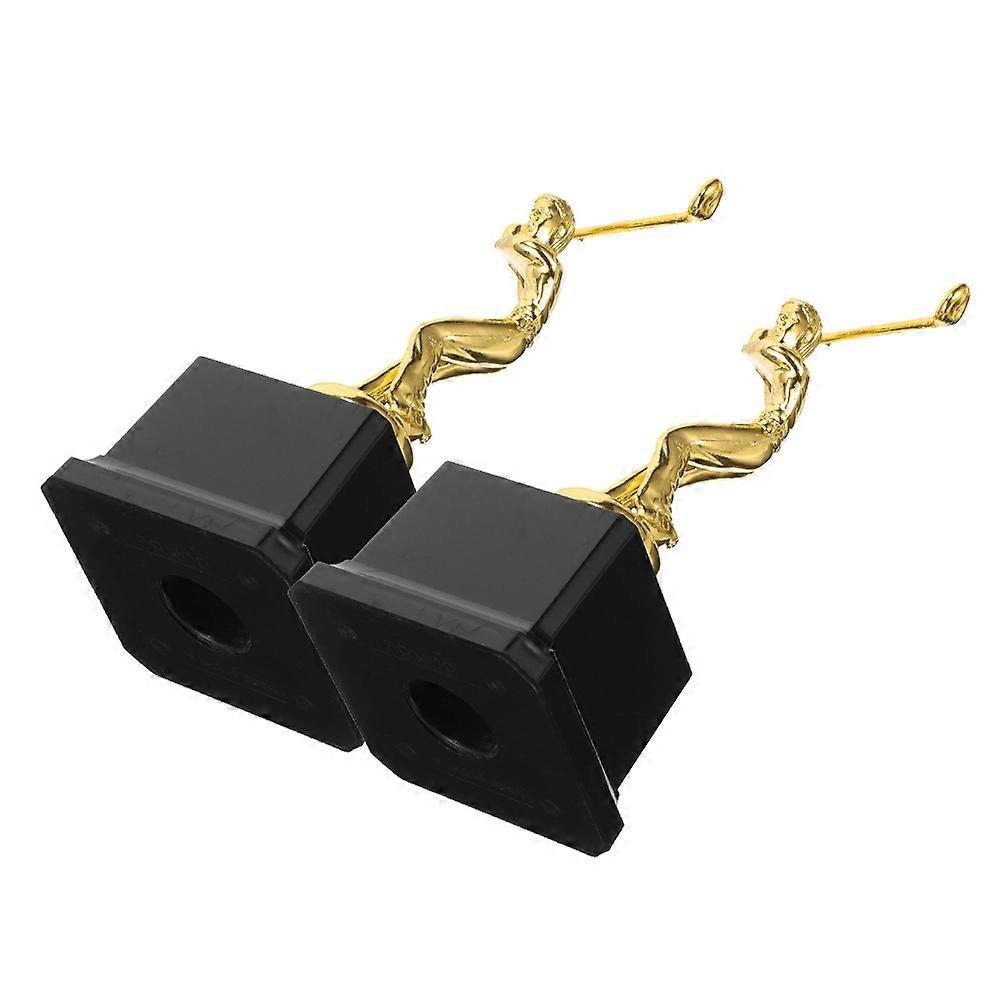 Golf Trophy Decorative Award Trophy Ornament For Athletes In Golden Color With Design Featuring 2Pcs