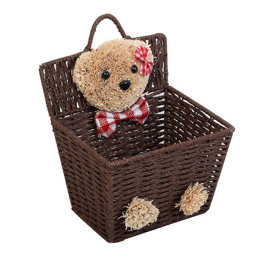 Wicker Hanging Basket with Multifunctional Storage Container for Home Office Sundry Organization