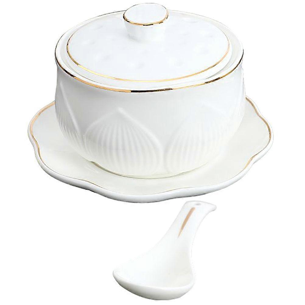 Stew Bowls Ceramic Soup Bowl For Camping Household Users Material 1 Set