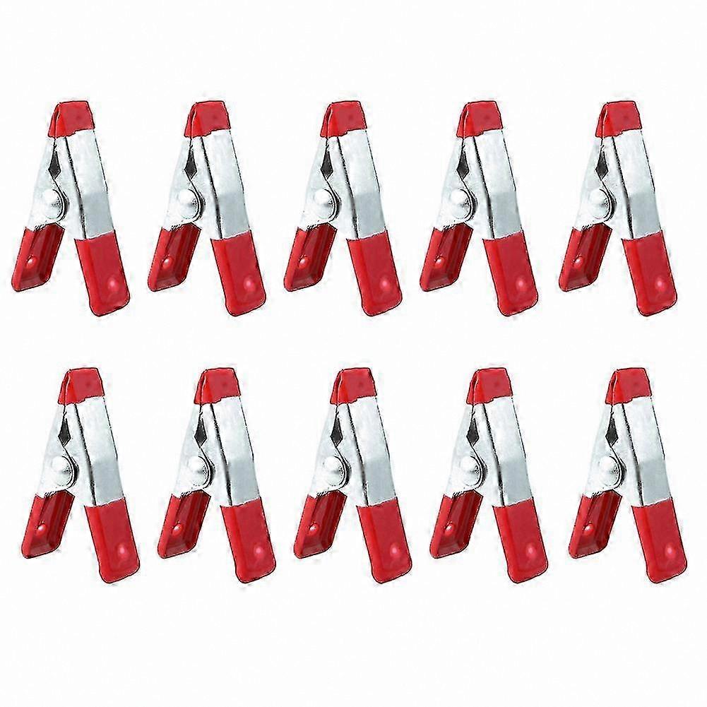 10-Pack Spring Clamps with Soft Plastic Tips for Secure Holding and Gripping Various Items