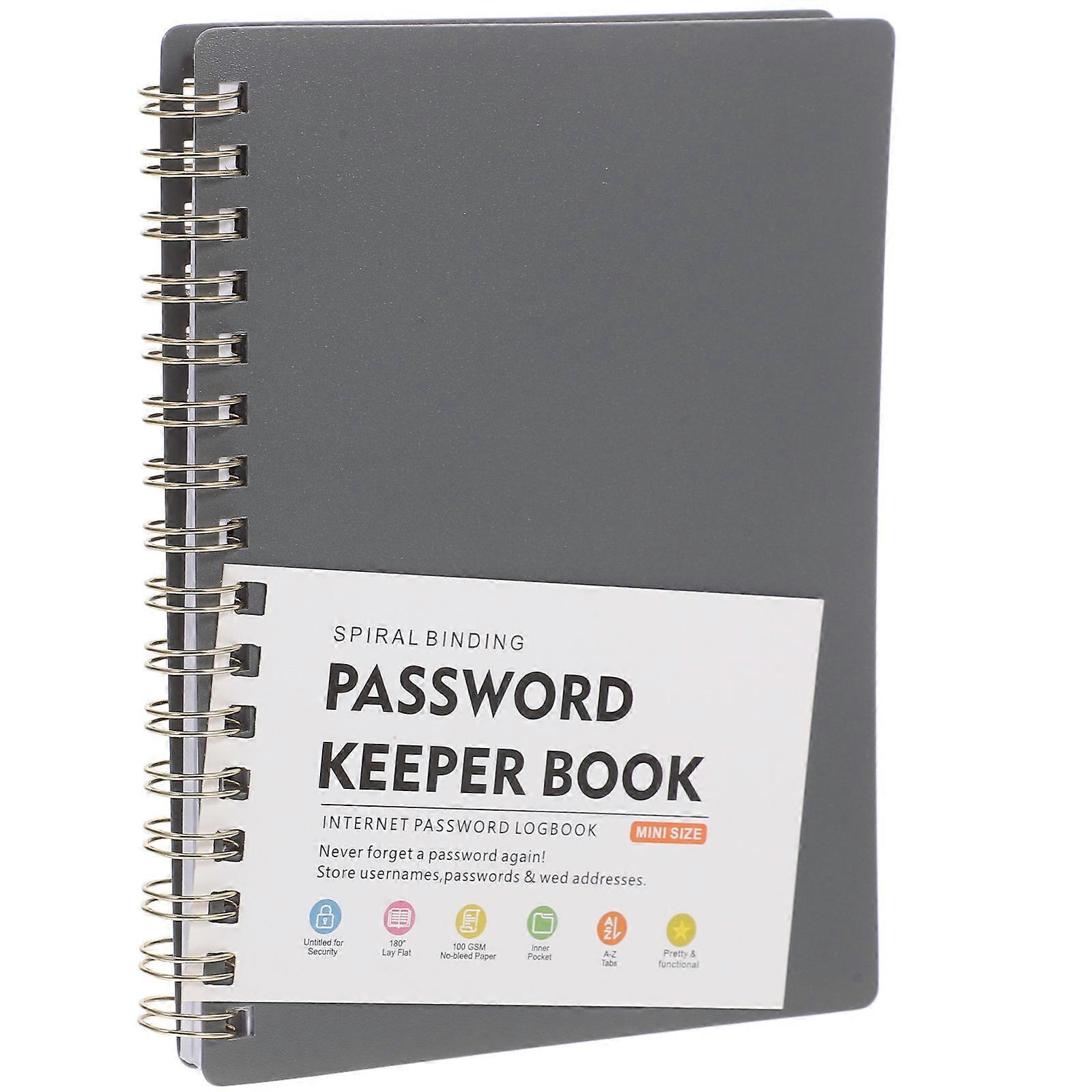Spiral Password Book with Alphabetical Tabs, Notebook for Home and Office, Organized Address and Password Keeper