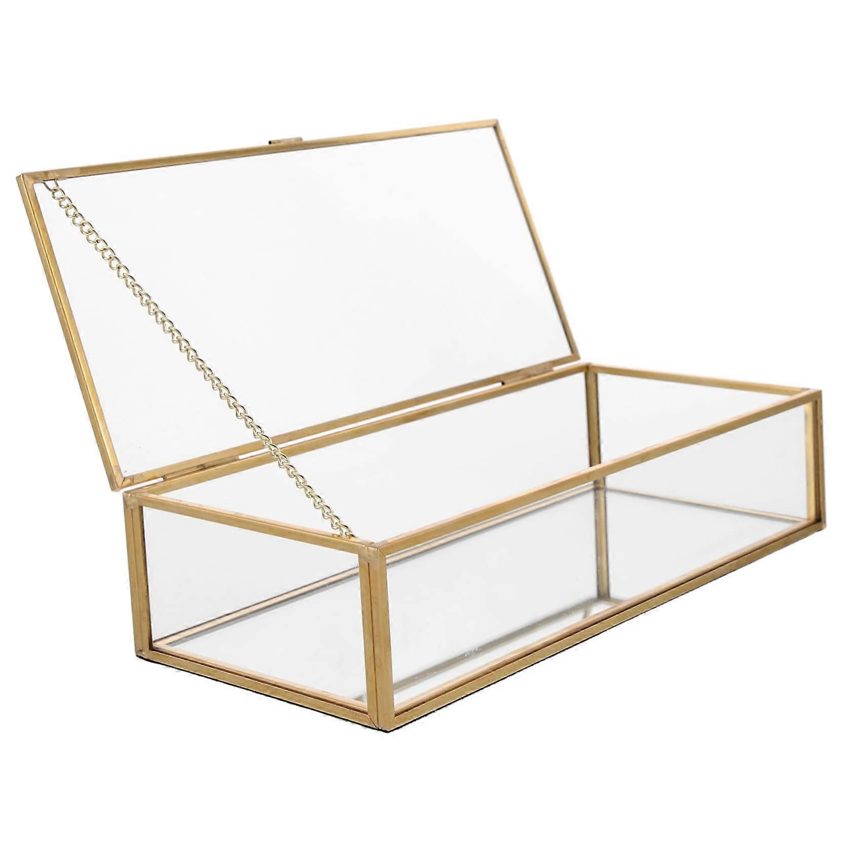 Clear Drop Display Large Elegant LED Vintage Jewelry Case Glass