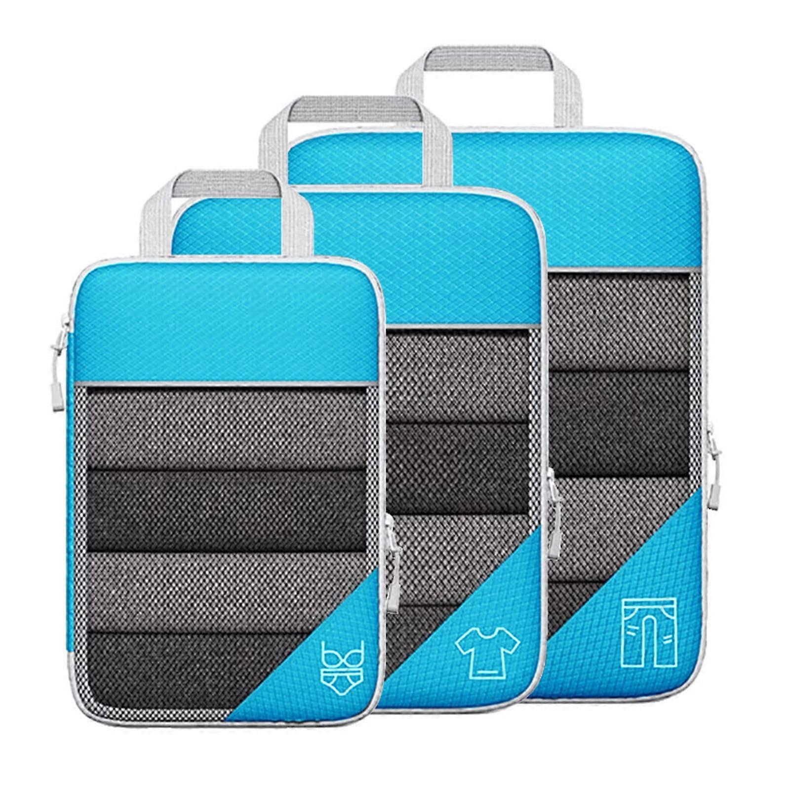 3/6PCS Portable Lightweight Suitcase Compressed Packing Cube Storage Bag Set Travel Organizer