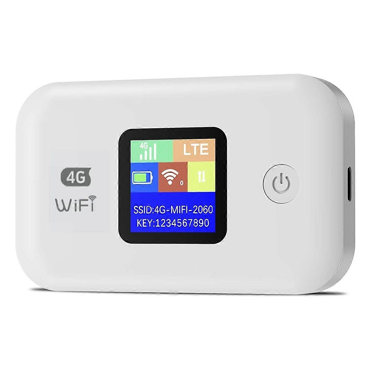 Mobil WLAN-router, 4G bärbar WiFi-hotspot med stöd för SIM-kort, mobil internet LTE-router för affärsresor och semestrar