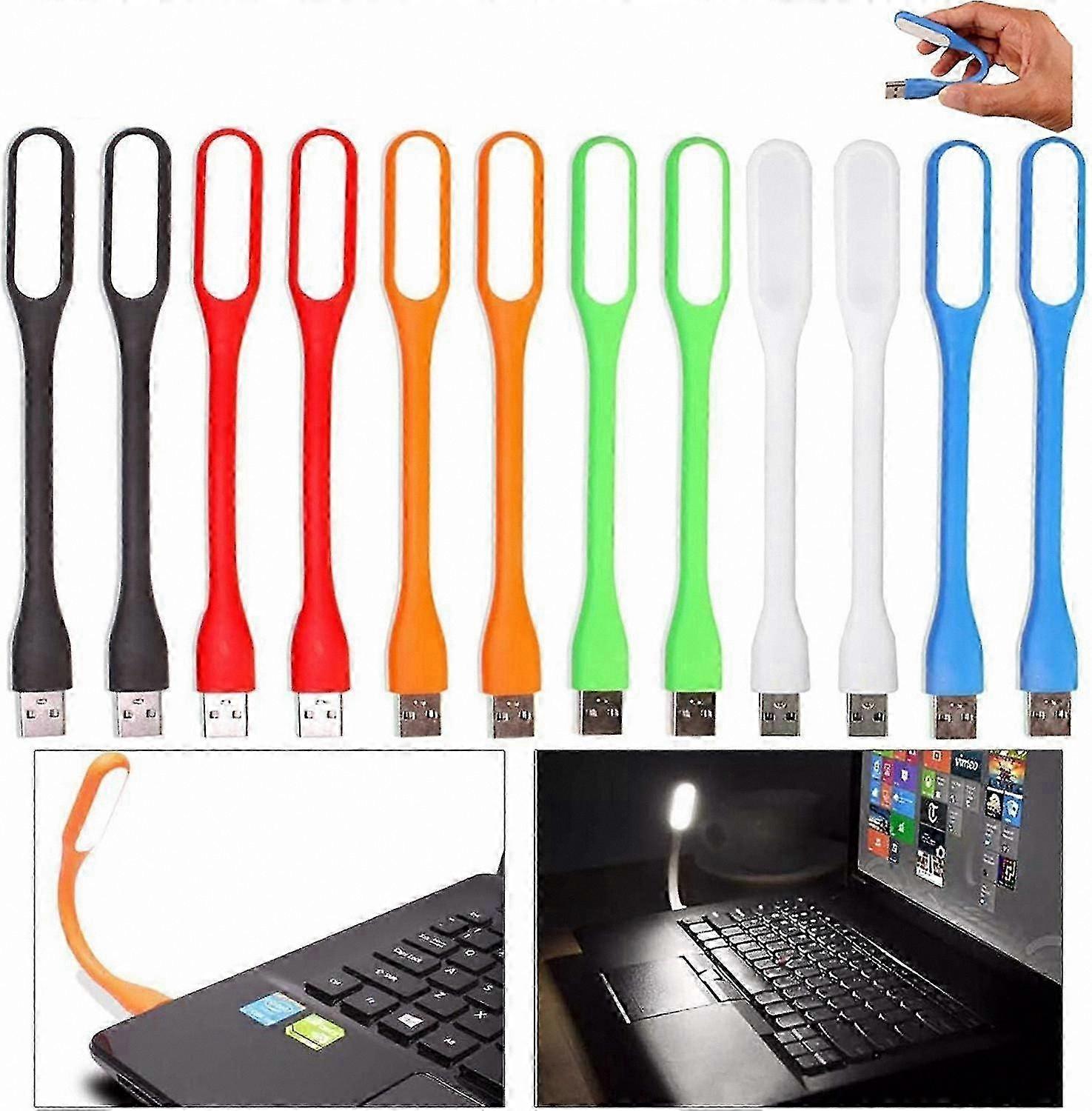 12-Pack USB LED Lamps, Flexible Mini Reading Lights for Books, Compatible with Power Banks, PCs, Laptops, Notebooks